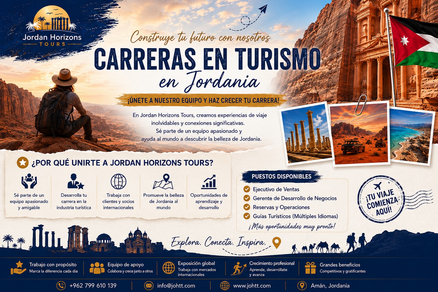 Empleos en agencias de viajes en Jordania - Carreras en turismo - Tours de Jordan Horizons