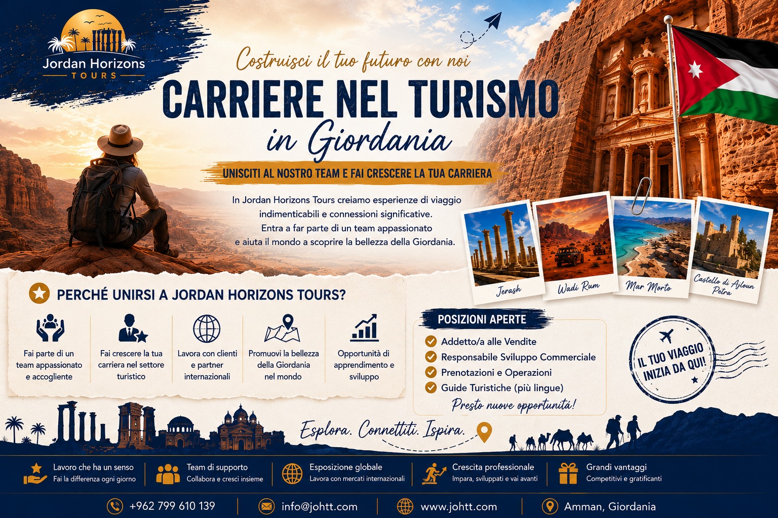 Offerte di lavoro in agenzie di viaggio in Giordania, carriere nel settore turistico in Giordania, Horizons Tours