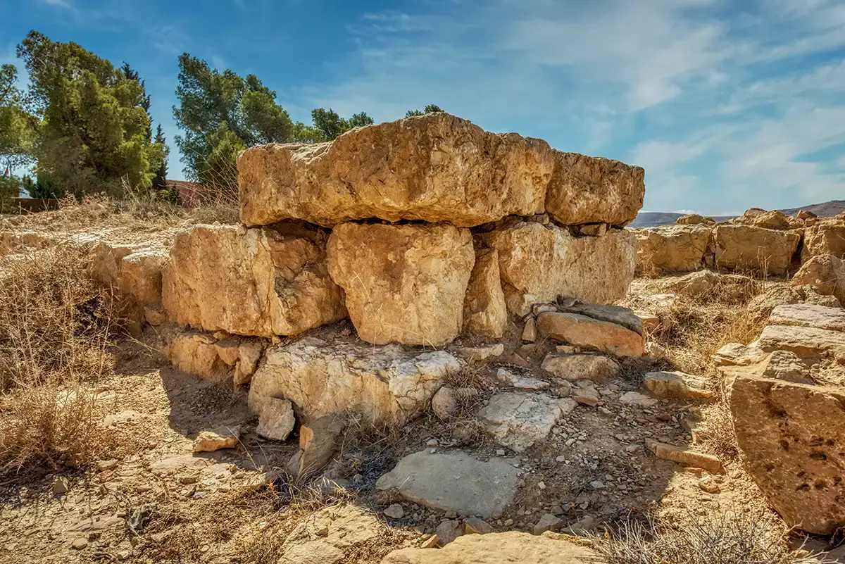 Antiguos dólmenes megalíticos en la meseta de Damiya, en Jordania.