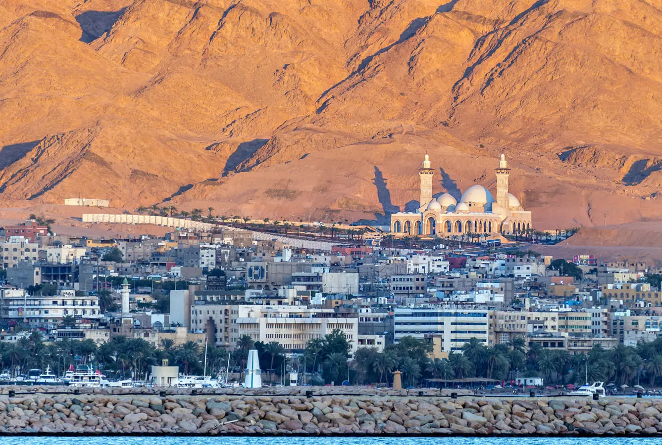 Aqaba travel photo with marina beach and coastal views