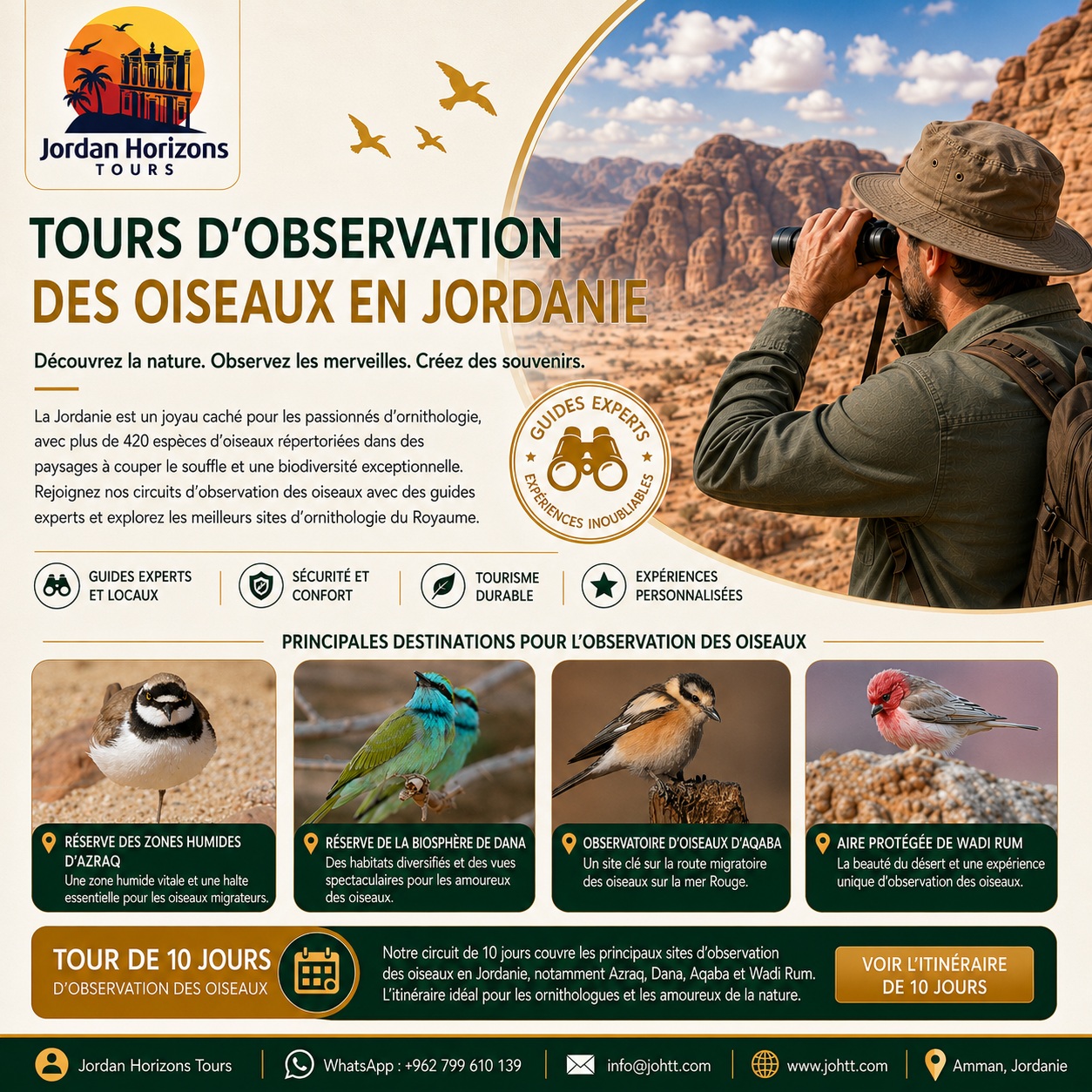 Circuits d’observation des oiseaux en Jordanie