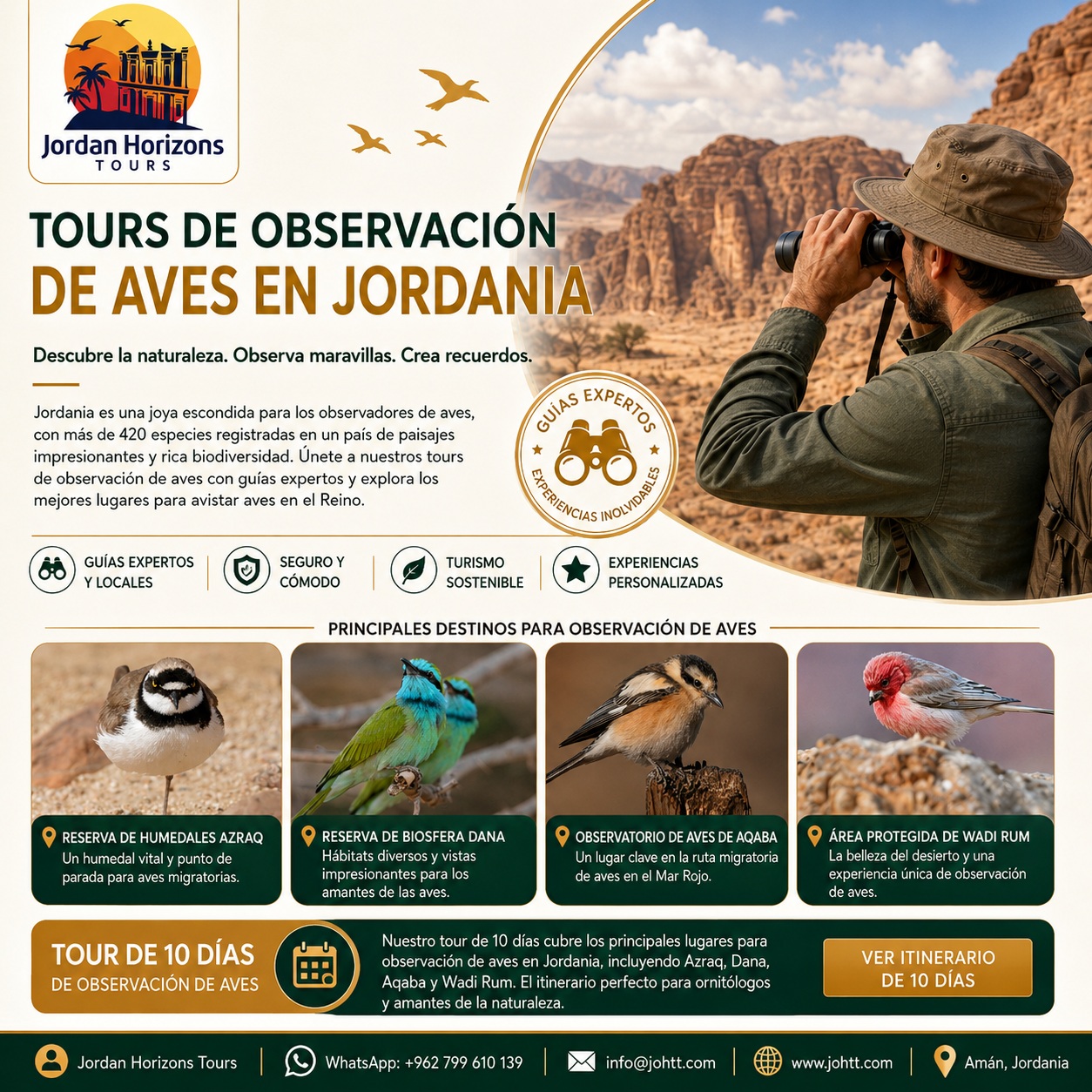 Tours de observación de aves en Jordania