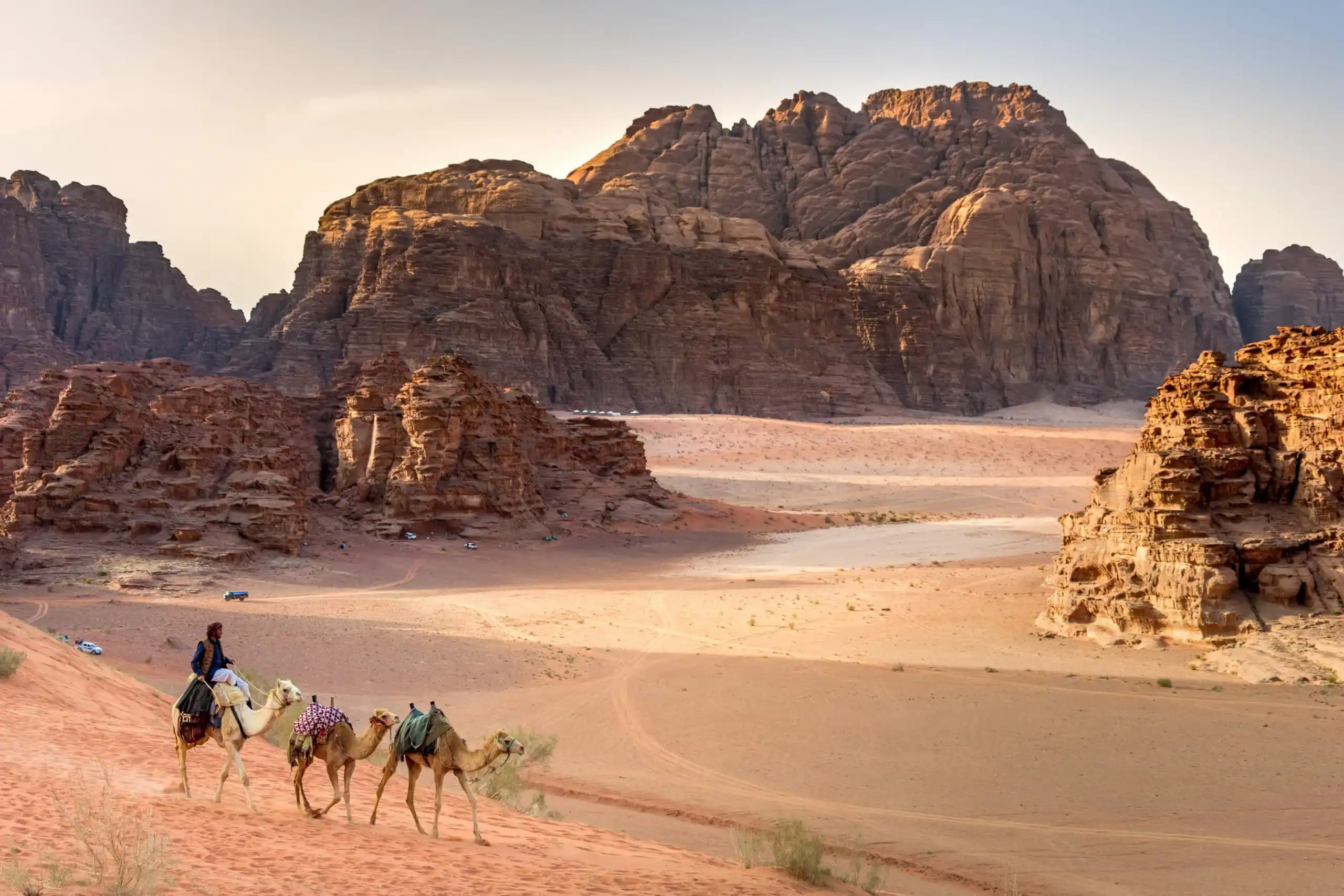 Paseo en camello en Petra y experiencia de viaje por el desierto de Wadi Rum, Jordania.