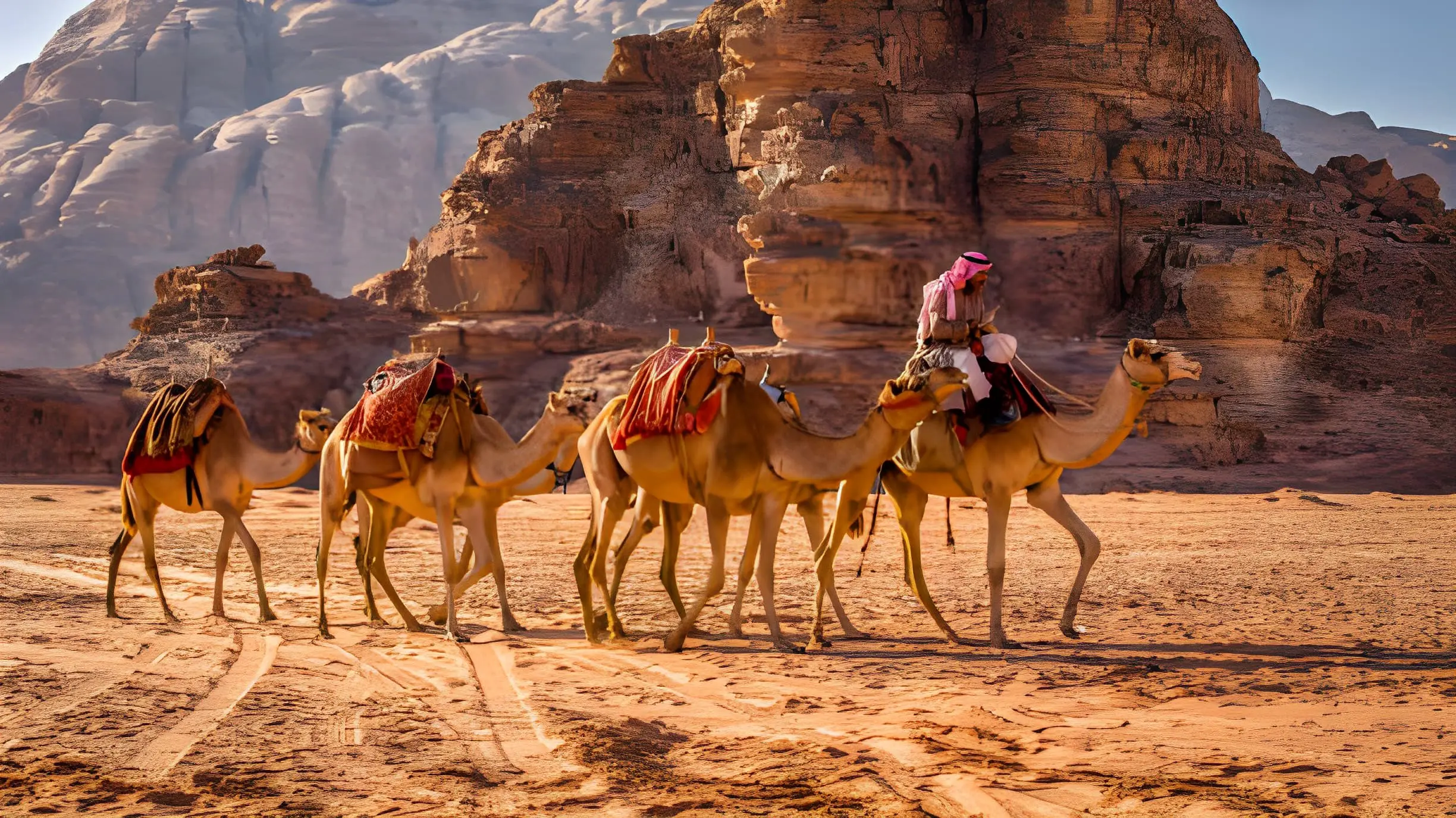 Paseo en camello en Petra y Wadi Rum, experiencia de viaje por el desierto de Jordania 18