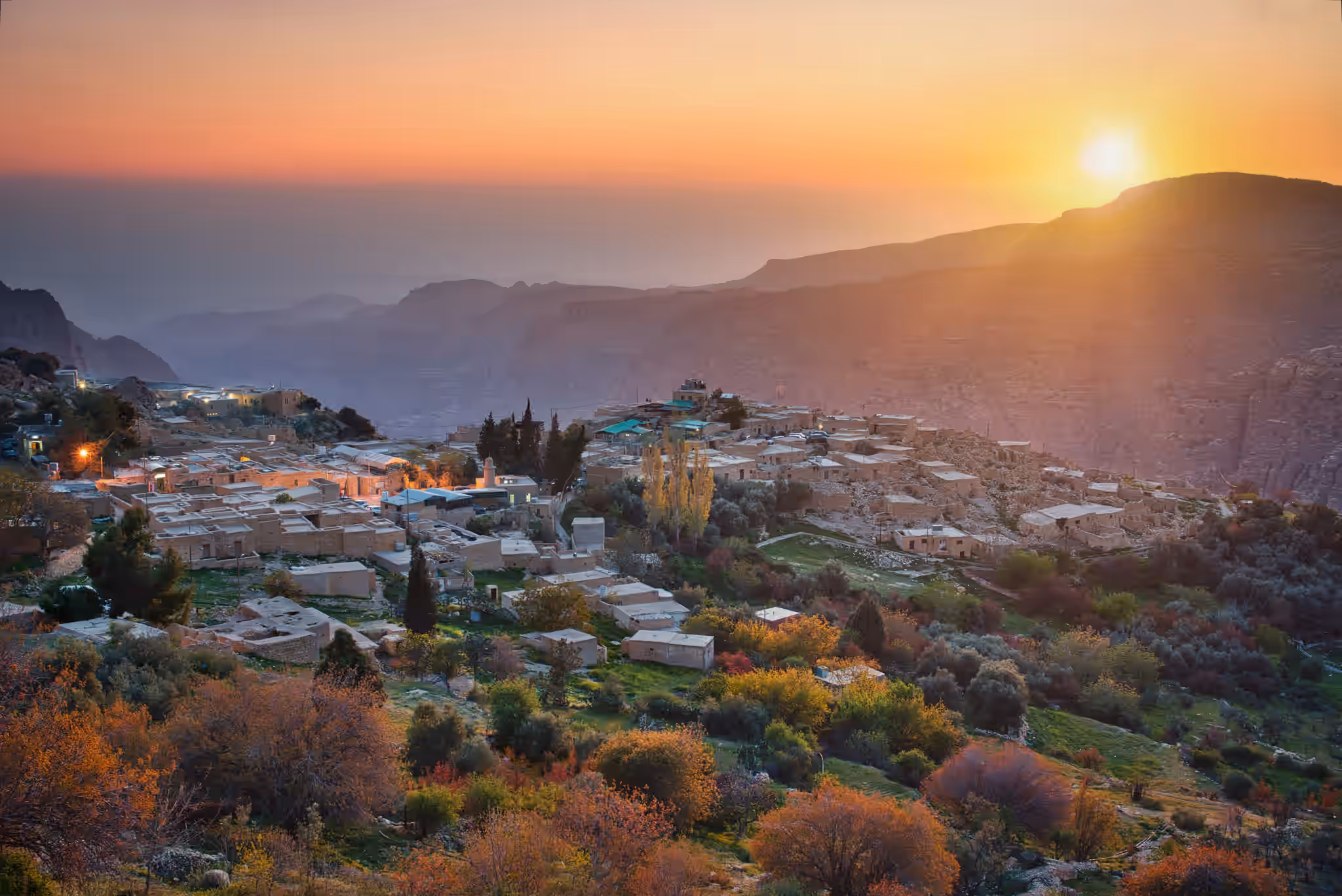 Hiking adventure landscape in Dana Biosphere Reserve Jordan