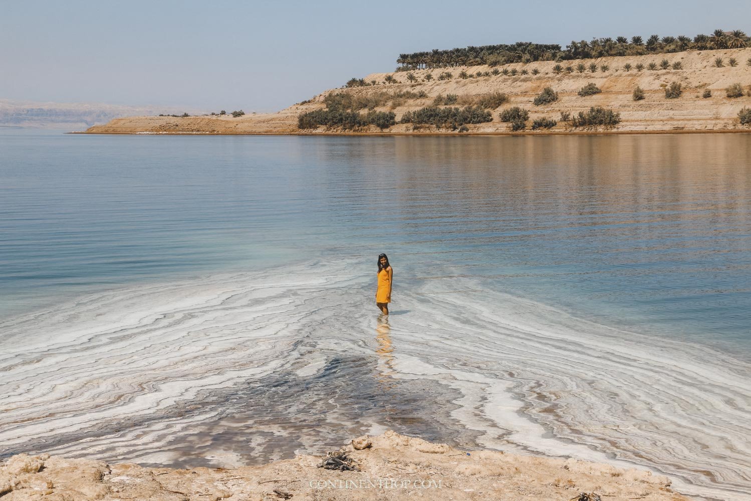 Luxury resort and desert landscape overlooking the Dead Sea Jordan