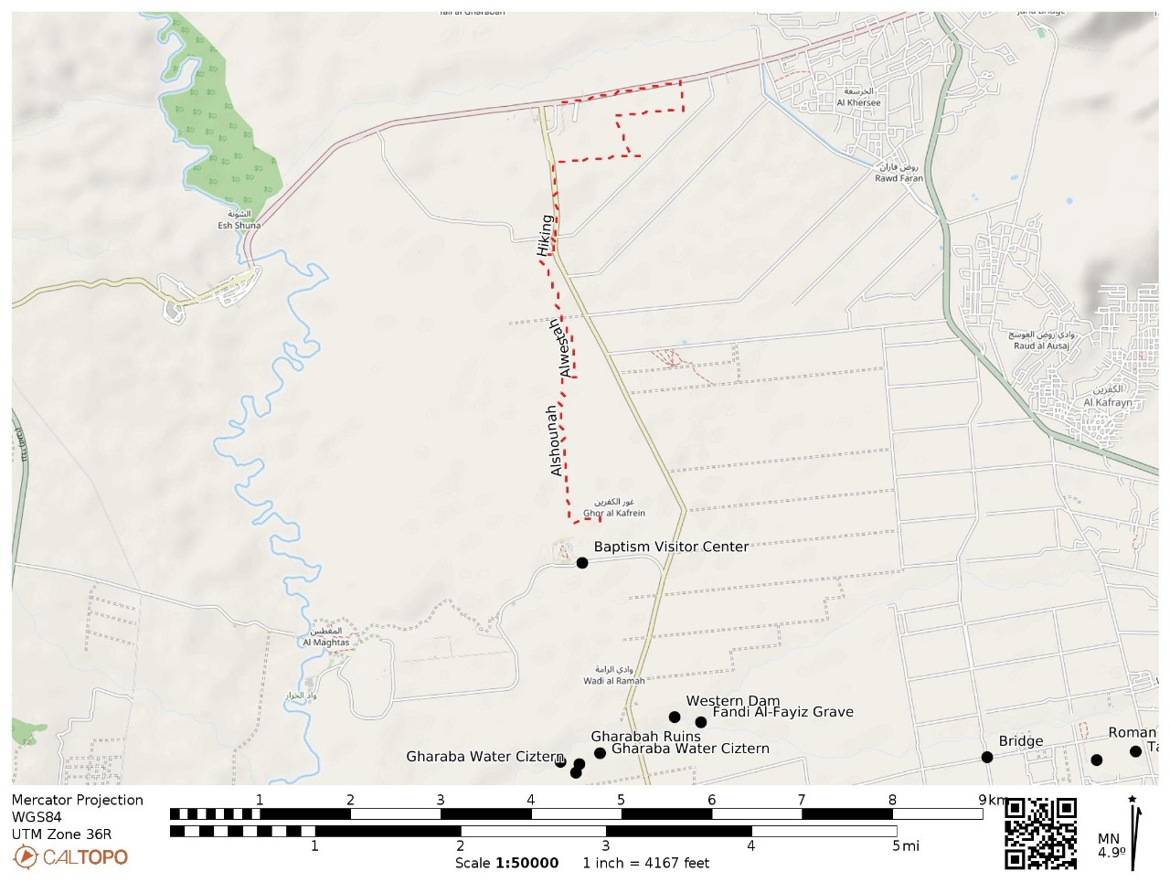The Egeria Way Trail in Jordan map two