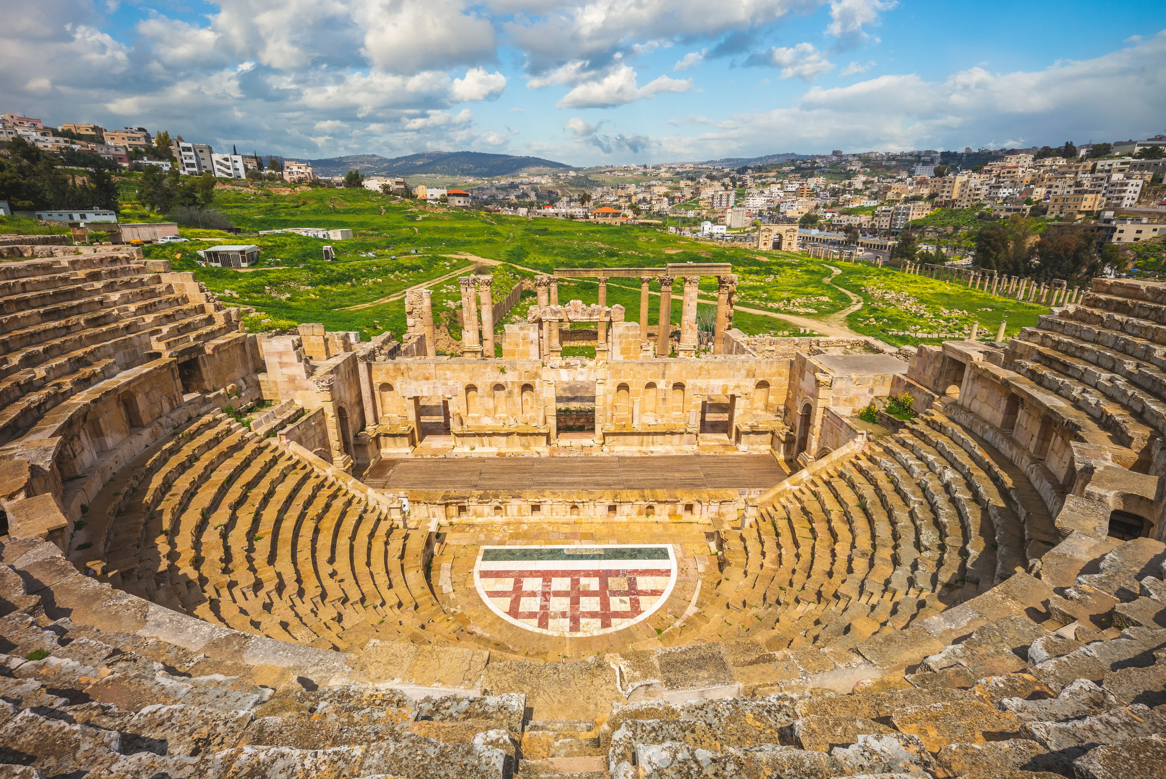 Historic Gerasa ruins and archaeological landmarks in Jerash Jordan