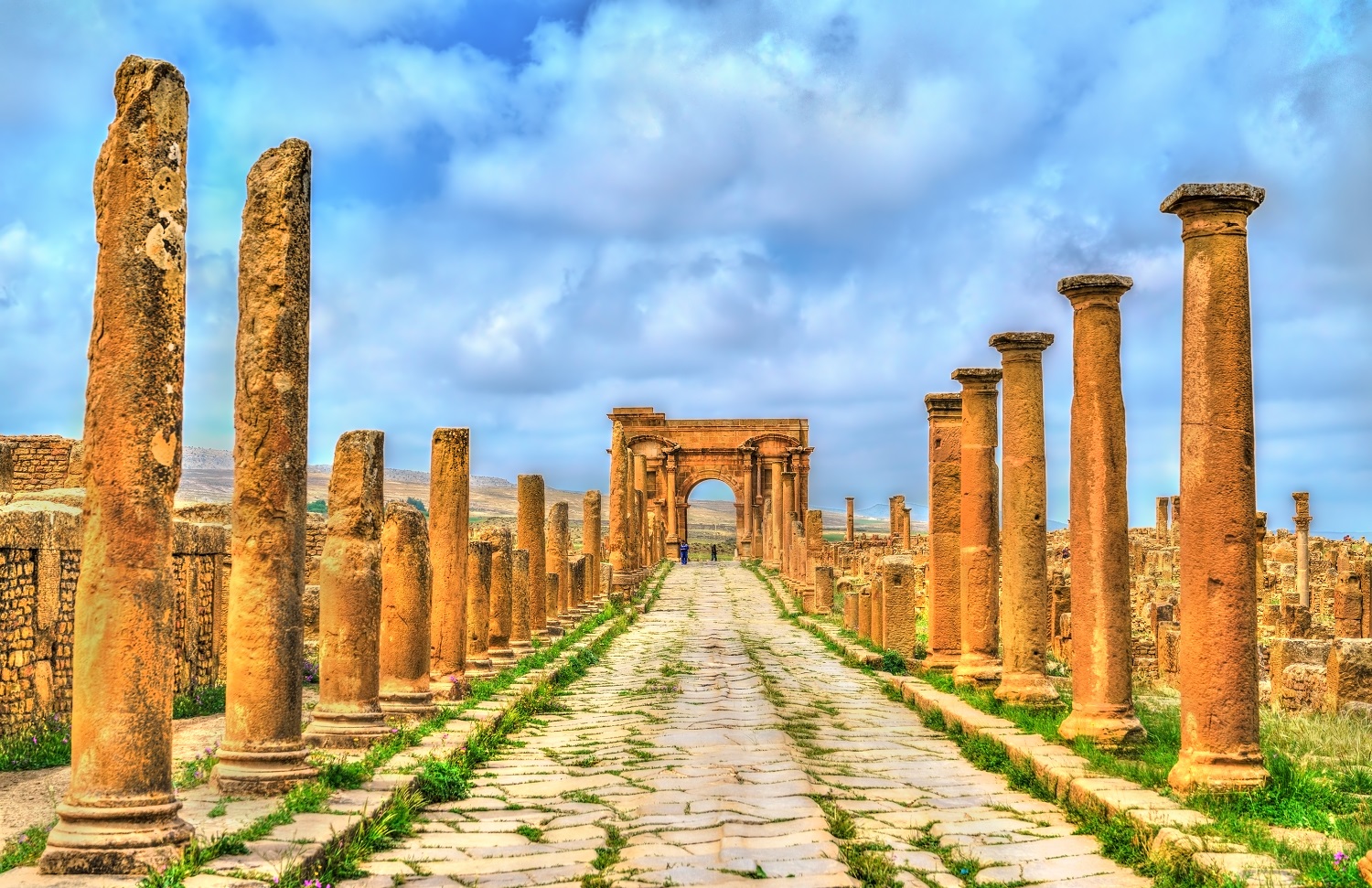 Colonnaded street in Jerash one of the best preserved Roman cities