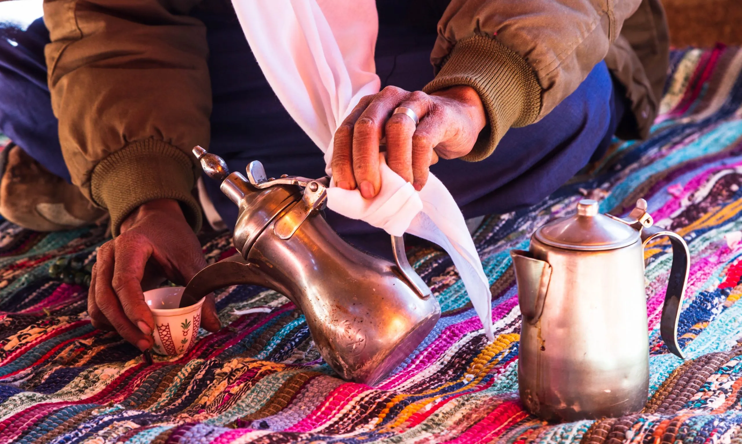 Traditional Bedouin tea and coffee hospitality in Jordan