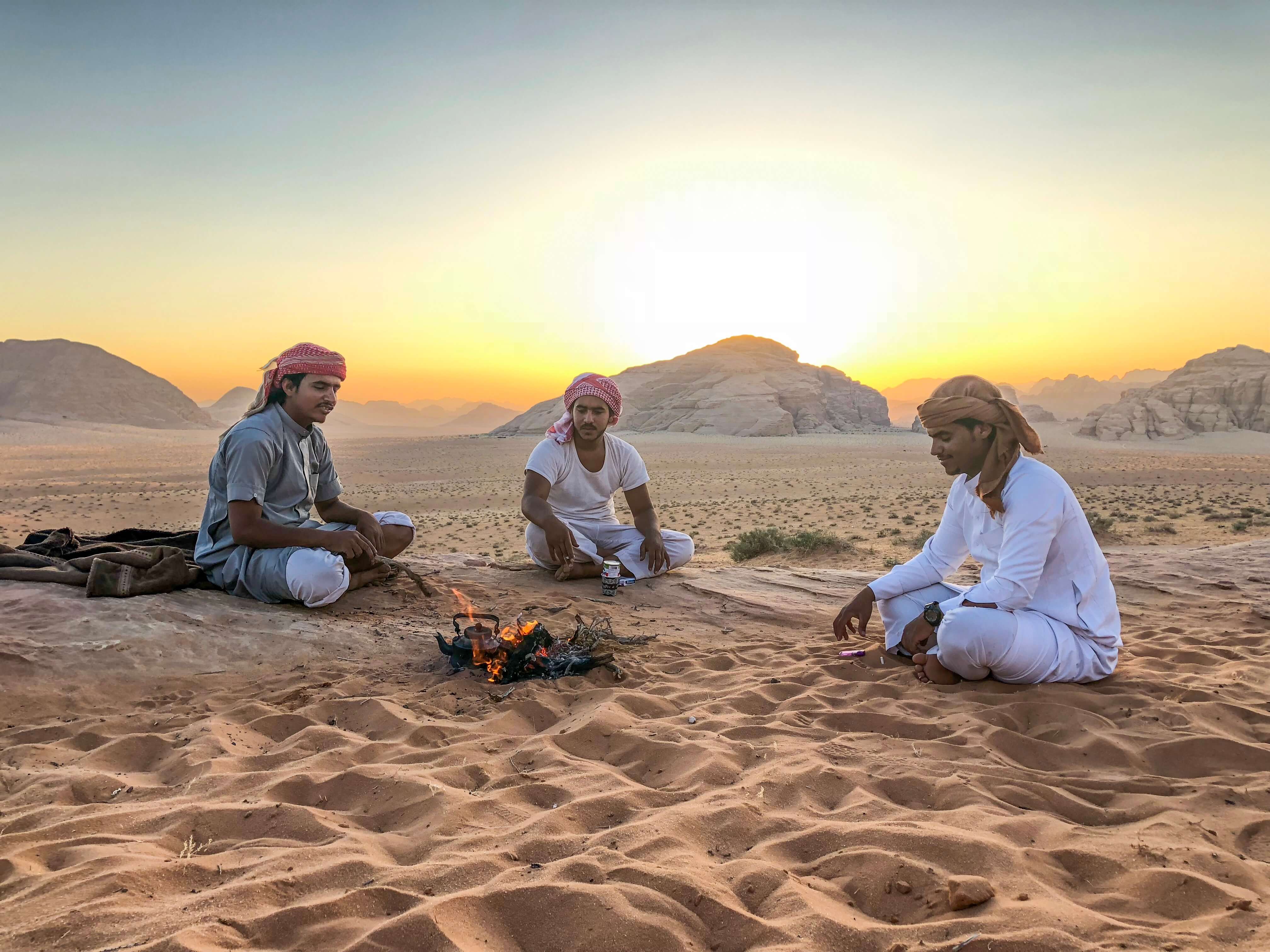 Bedouin camp and local traditions in the desert of Jordan