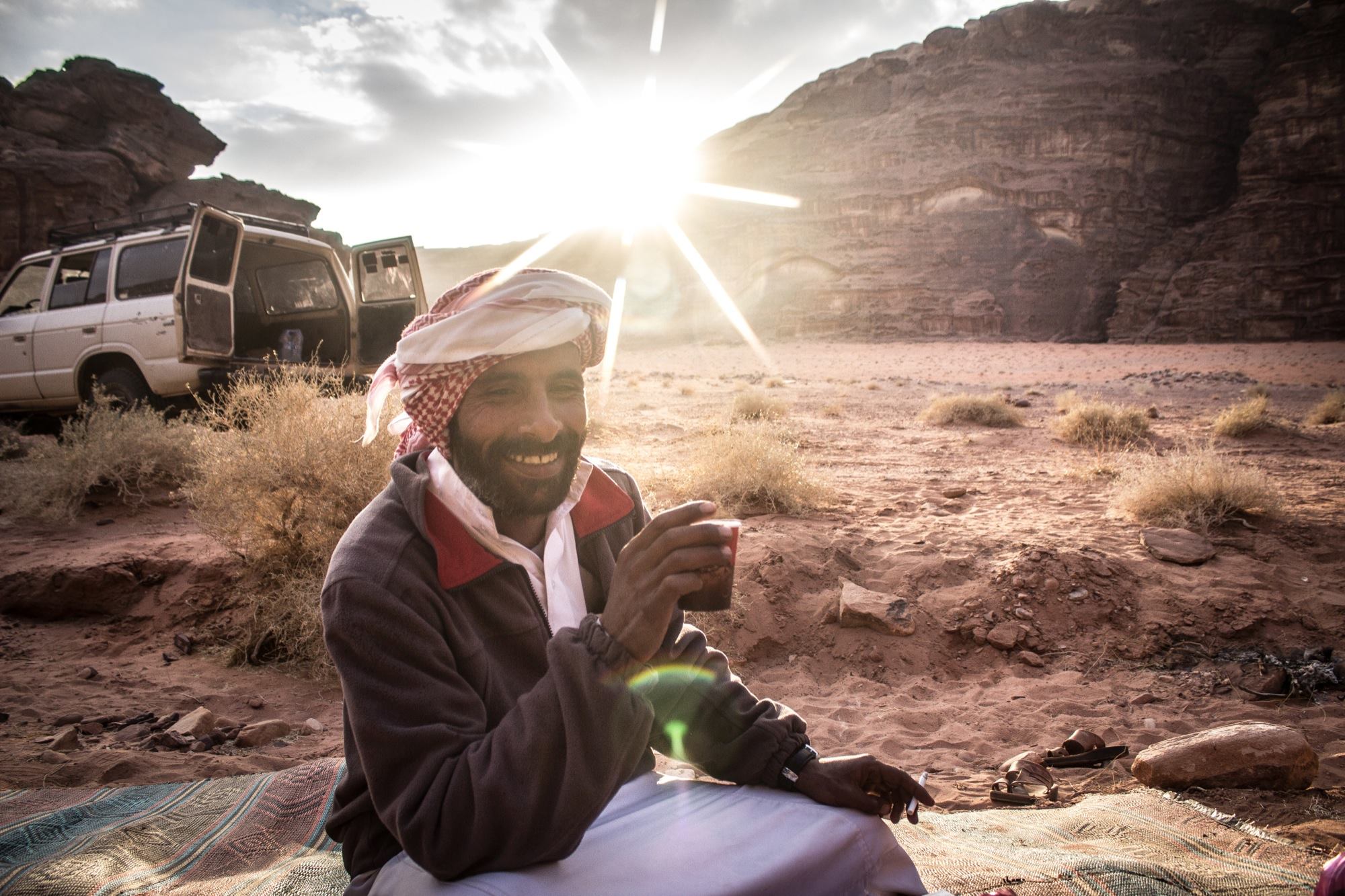 Traditional Bedouin lifestyle in the Jordanian desert