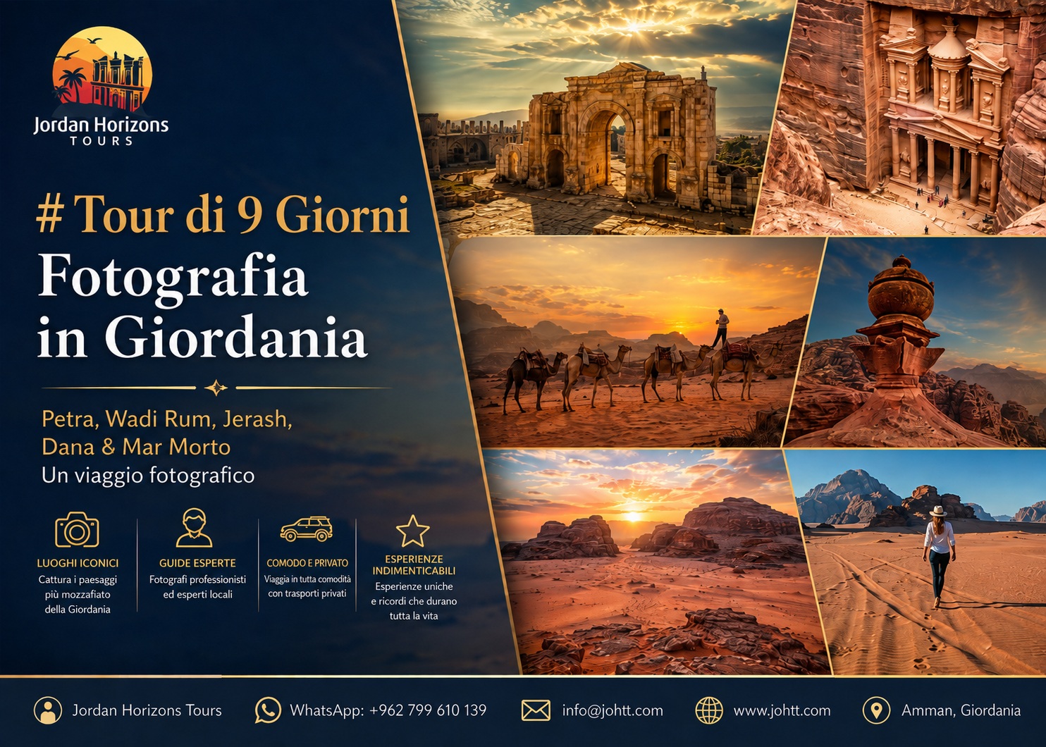 Tour fotografico in Giordania – Petra, Wadi Rum, Jerash, Dana e il Mar Morto