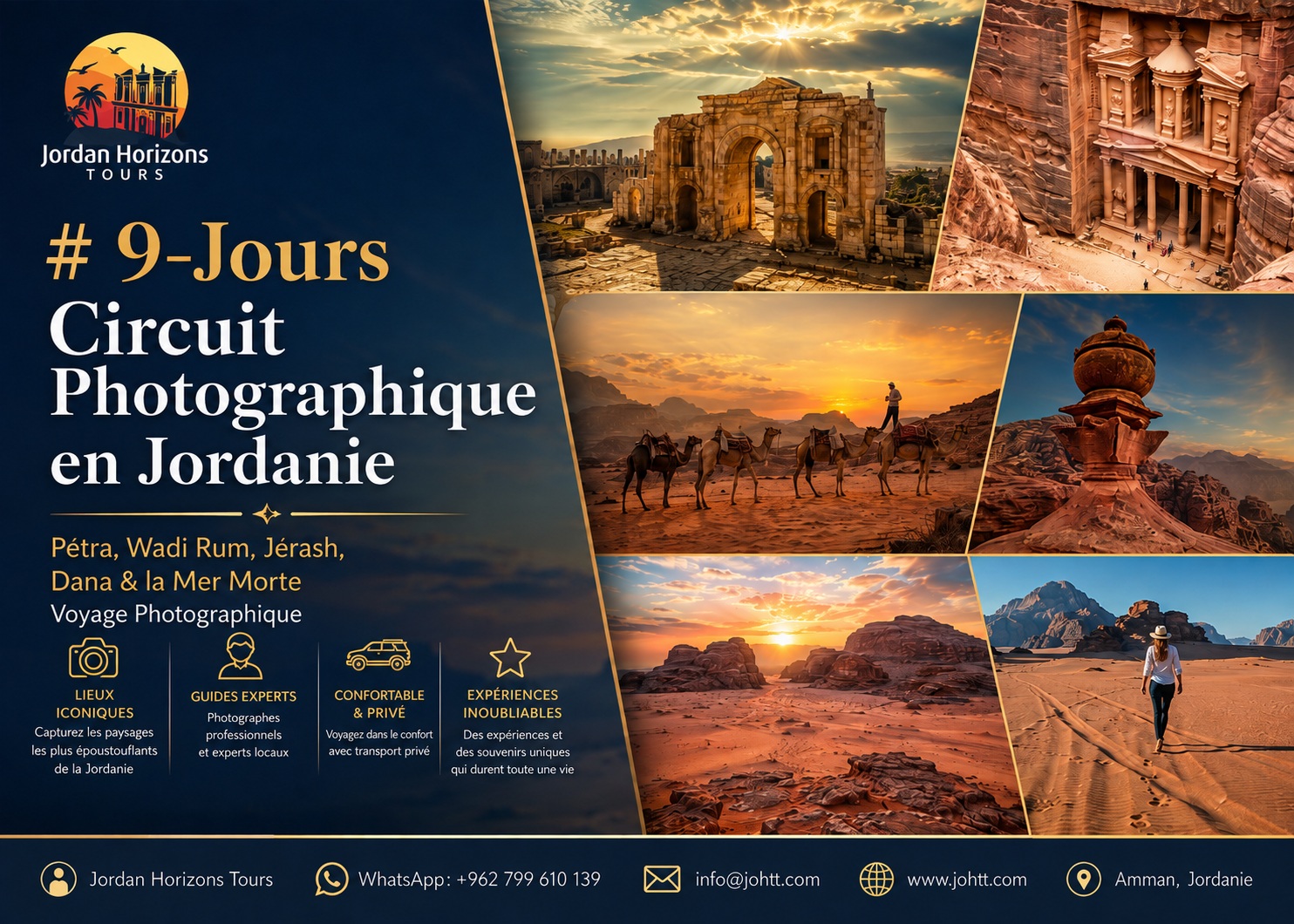 Circuit photo en Jordanie – Petra, Wadi Rum, Jerash, Dana et la mer Morte