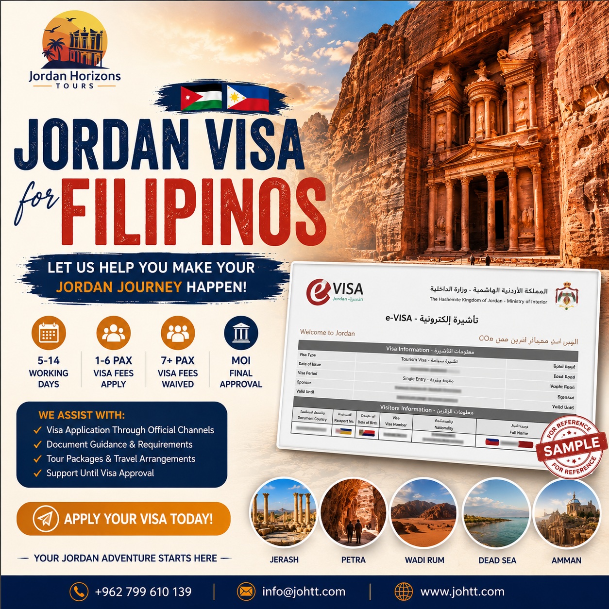Jordan Visa for Filipino - Jordan Tours from the philippines