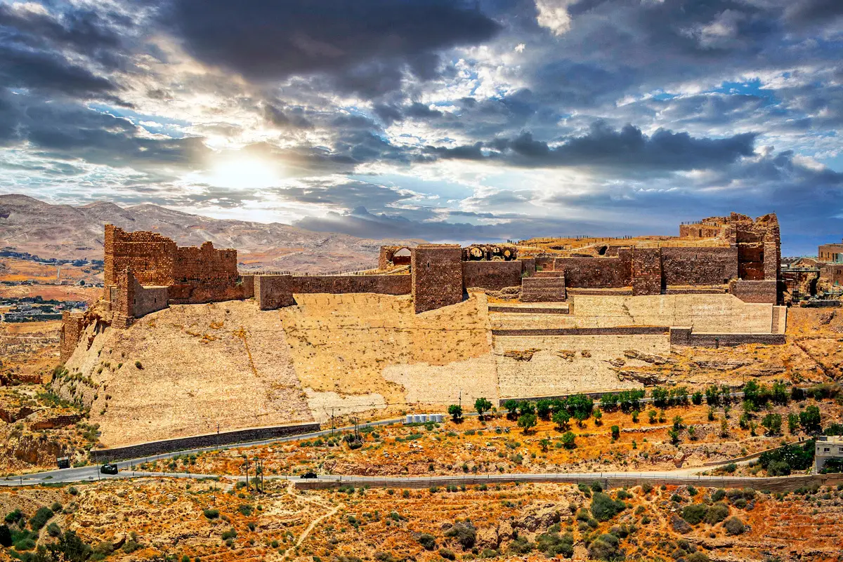 Medieval fortress ruins and hilltop views in Karak Jordan