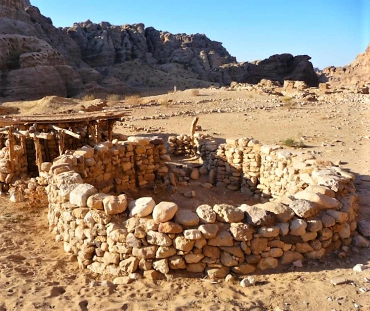 Siq al Barid and rock cut monuments in Little Petra Jordan
