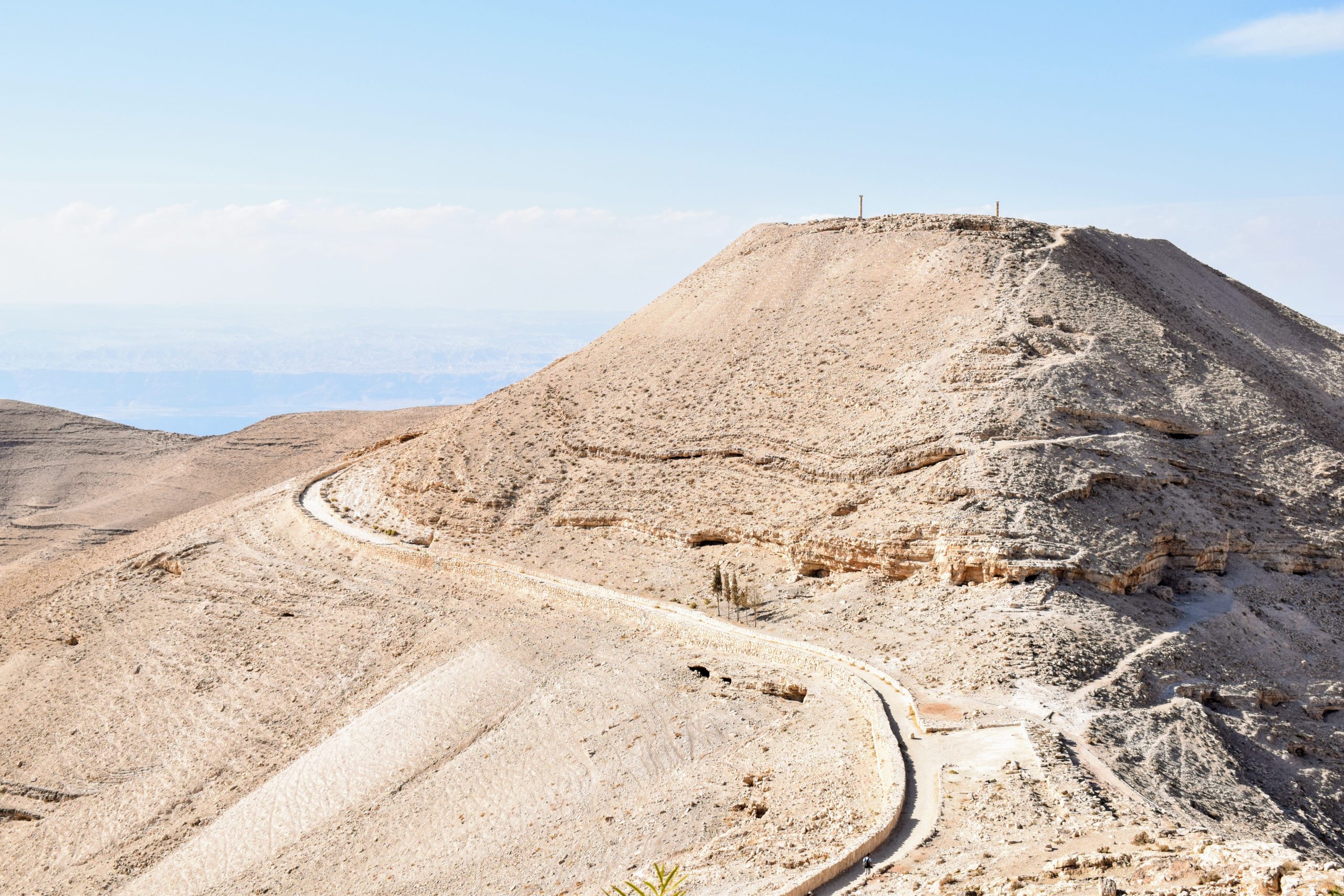 Machaerus fortress ruins overlooking the Dead Sea in Jordan