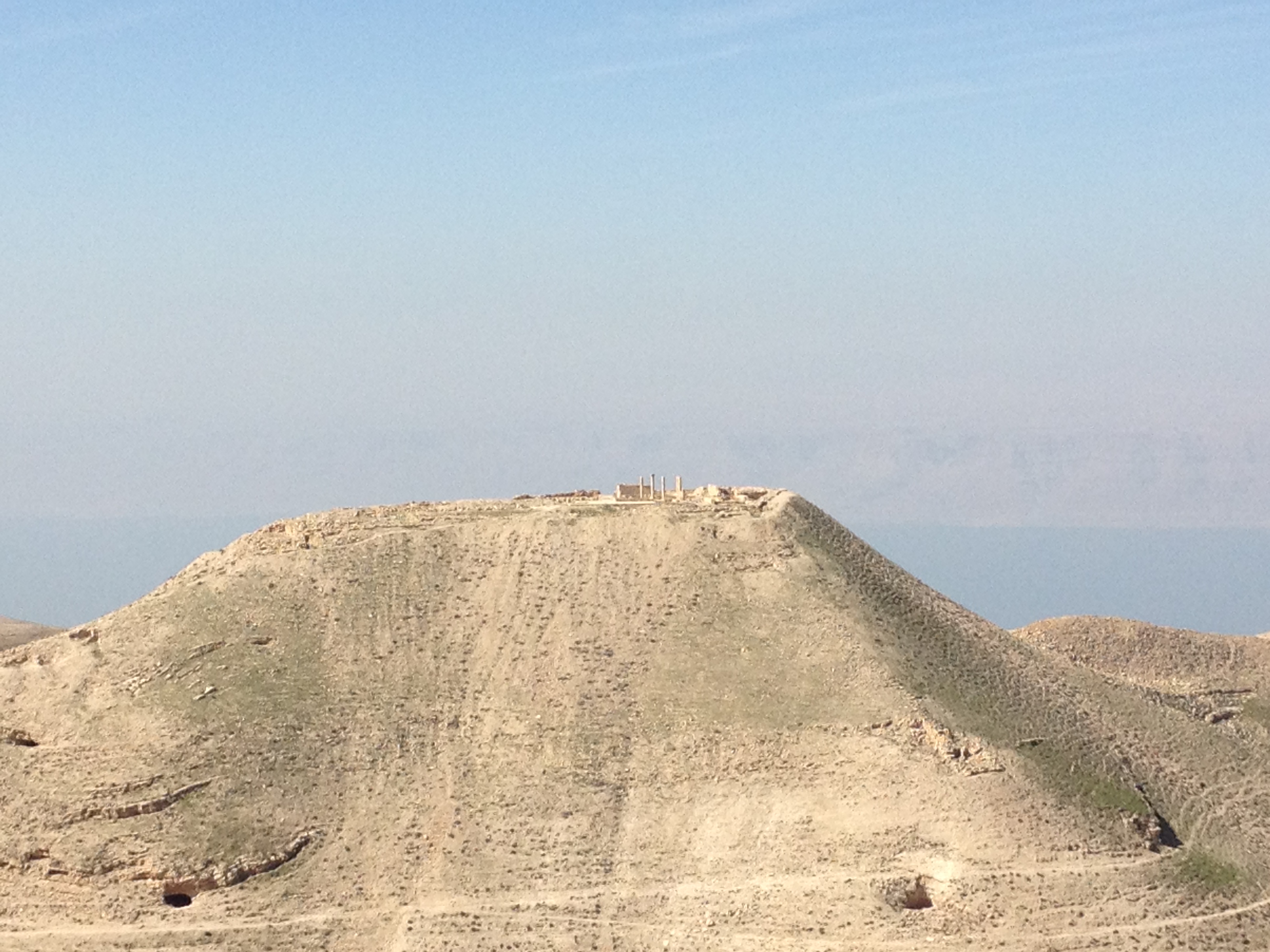 Machaerus fortress ruins overlooking the Dead Sea in Jordan