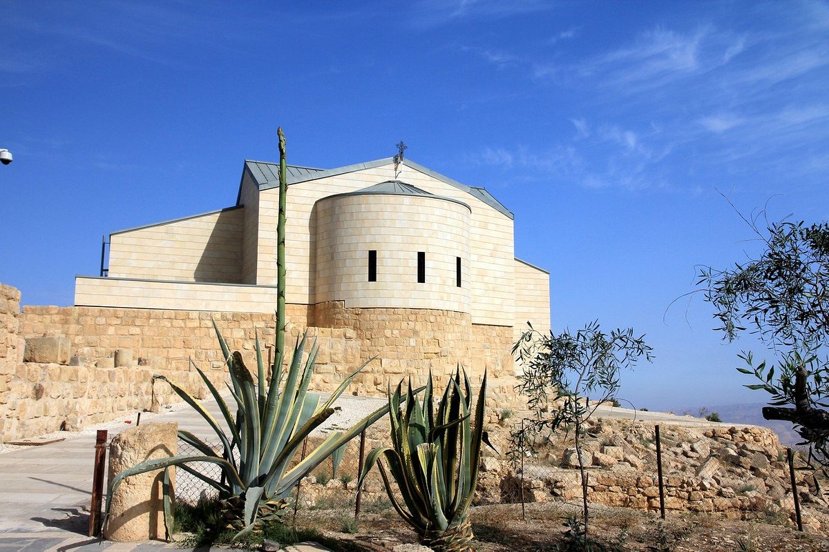 Panoramic views from Mount Nebo near Madaba Jordan