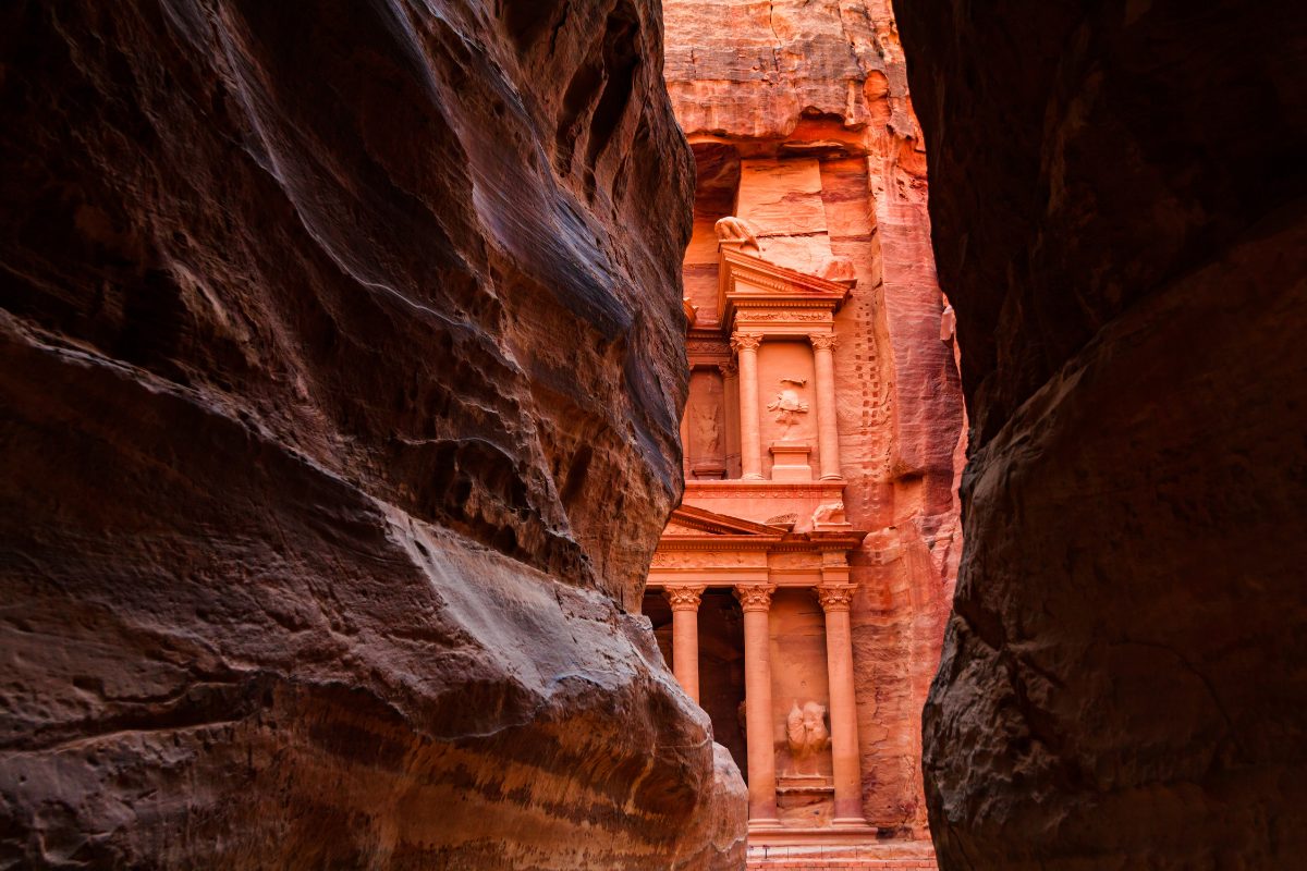 Petra UNESCO World Heritage Site and ancient desert monuments in Jordan