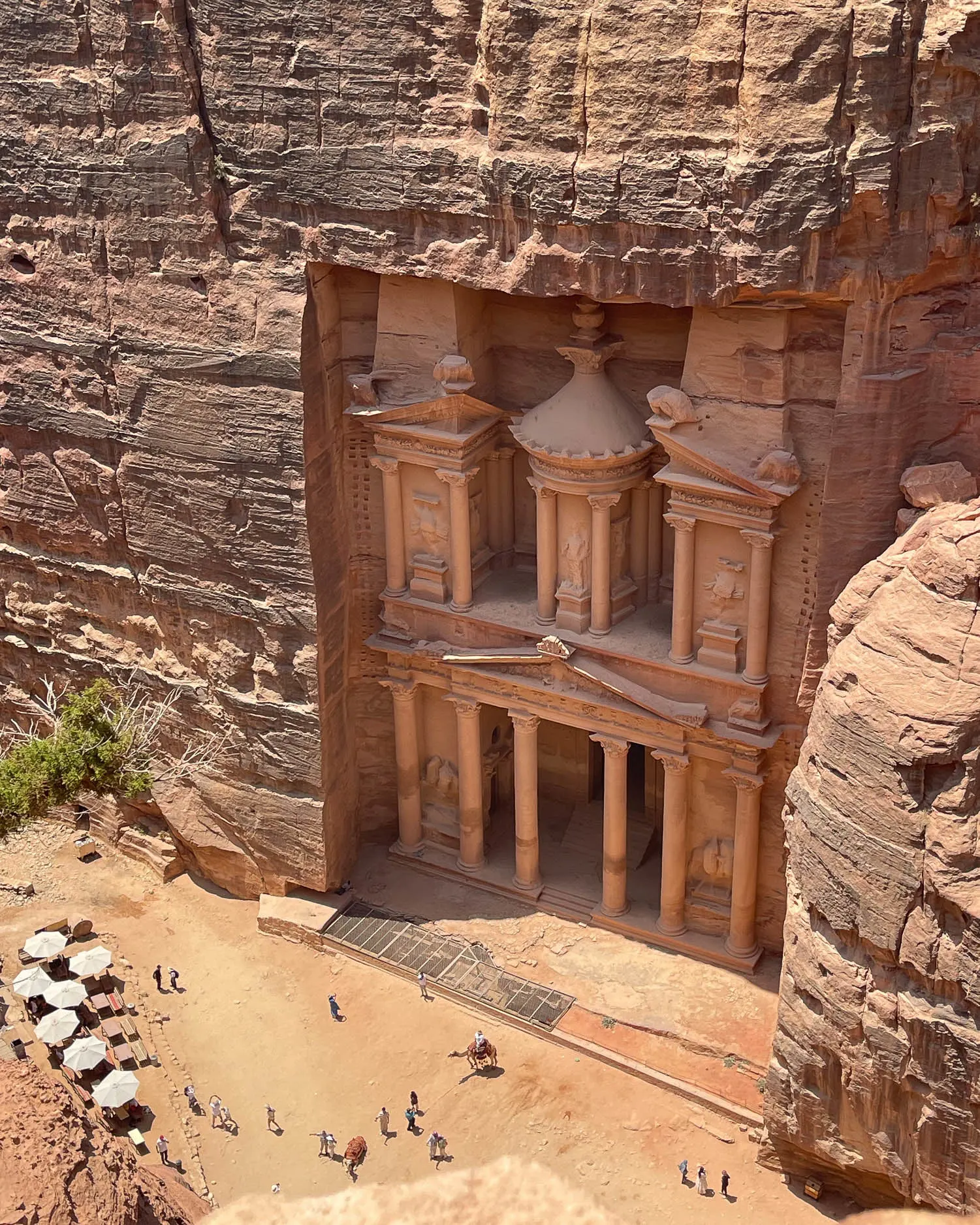 Rose red city of Petra archaeological site in southern Jordan