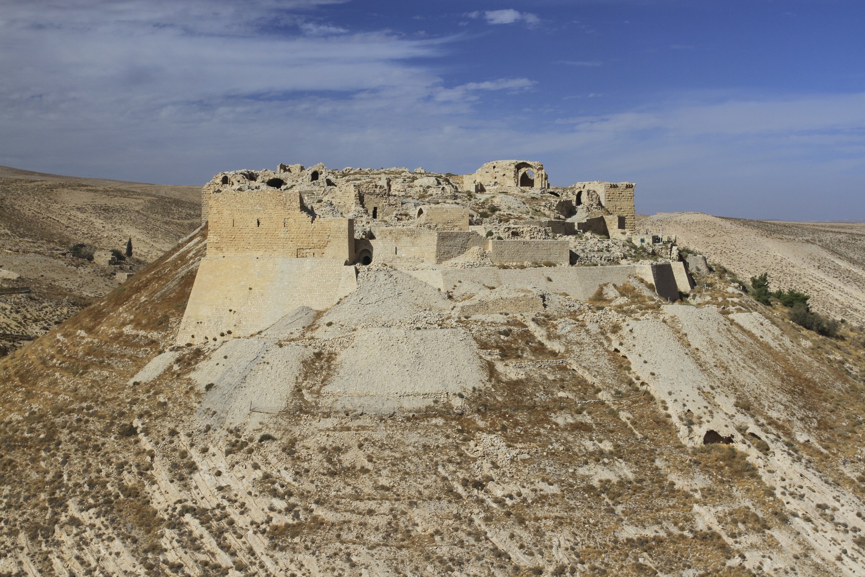 Stone walls and medieval heritage at Shobak Castle Jordan