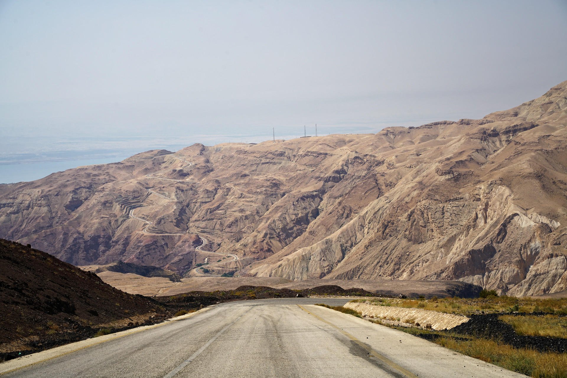 Scenic mountain route along the Kings Highway in Jordan