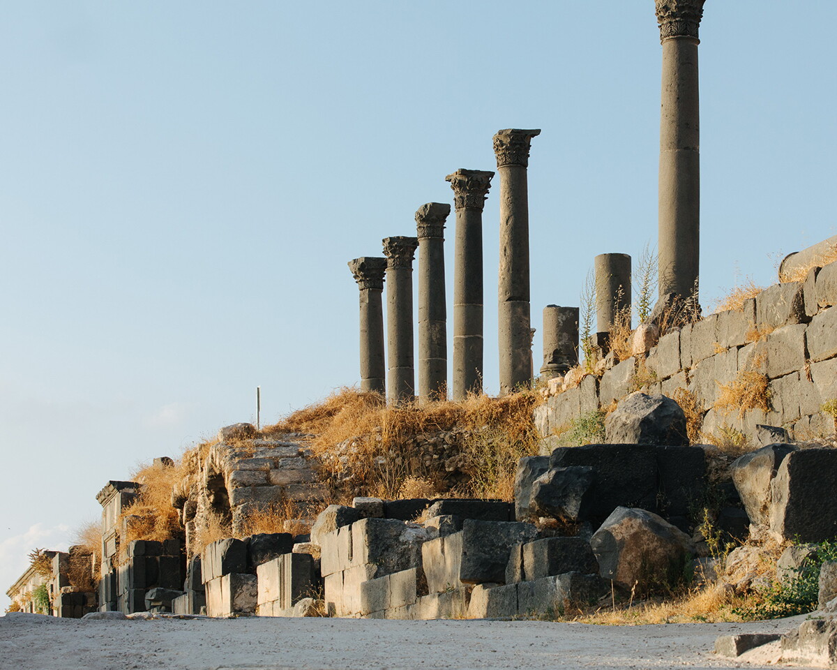 Umm Qais ancient Gadara ruins with panoramic views in Jordan