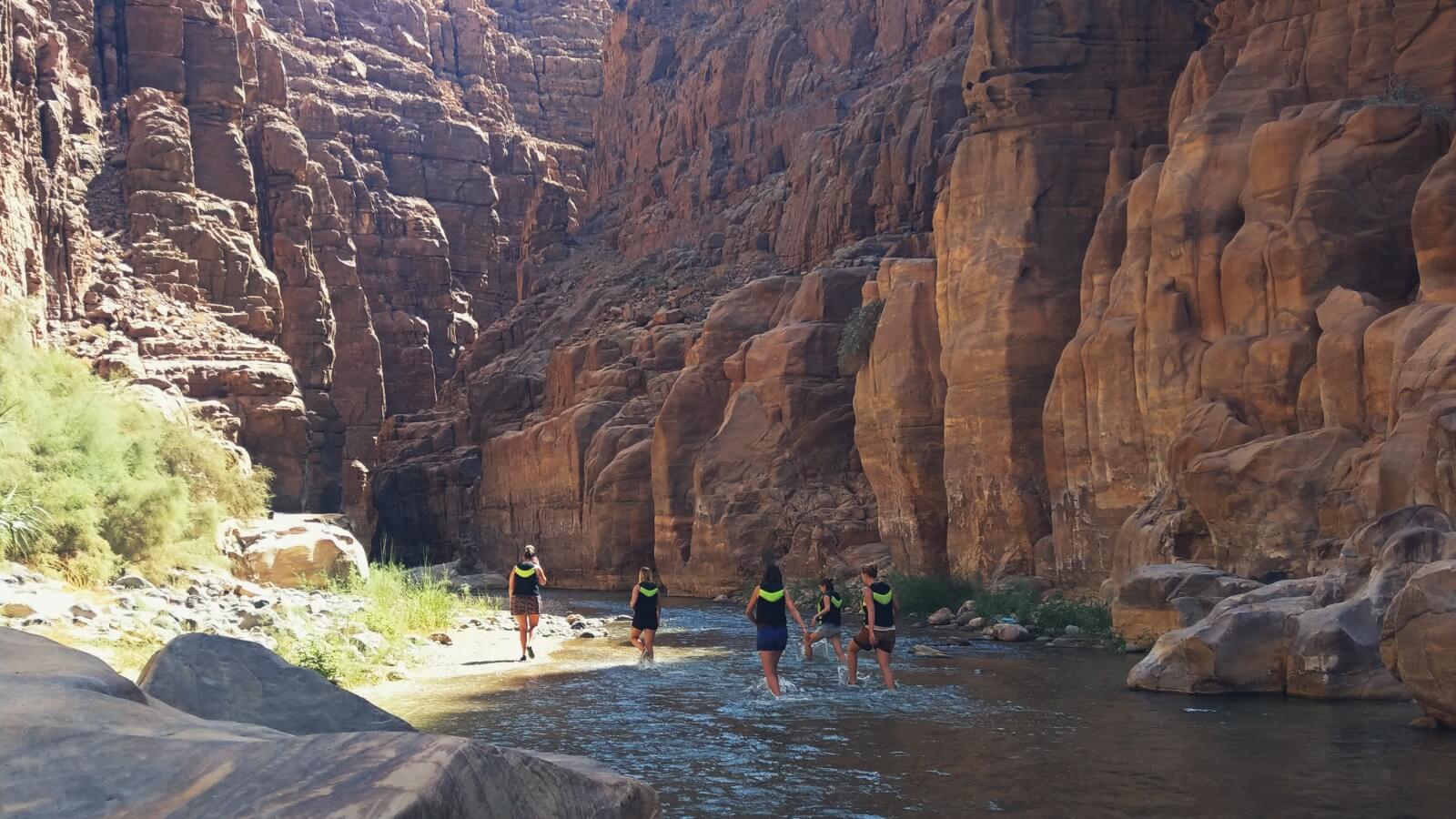 Wadi Al Mujib canyon adventure and nature reserve in Jordan