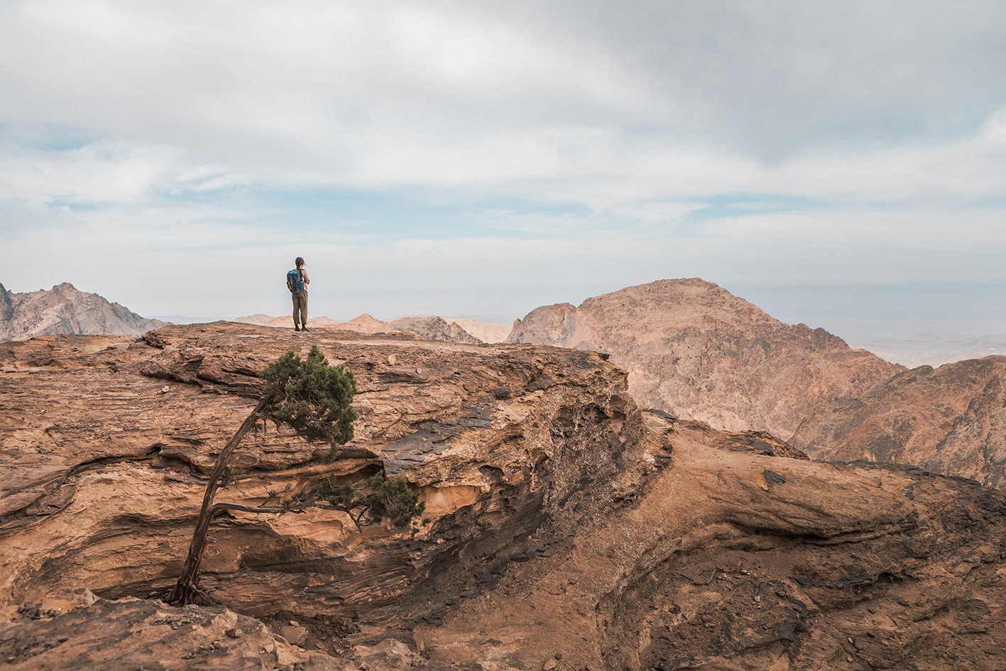 Excursiones de aventura y senderismo en Jordania con senderos desérticos y paisajes de montaña.