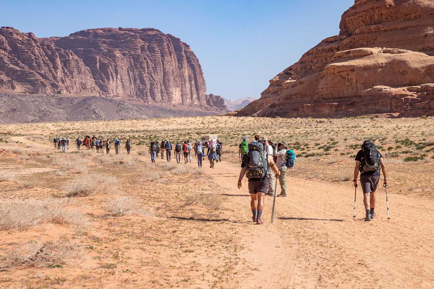Ruta natural panorámica de Jordania para vacaciones de senderismo y excursionismo.