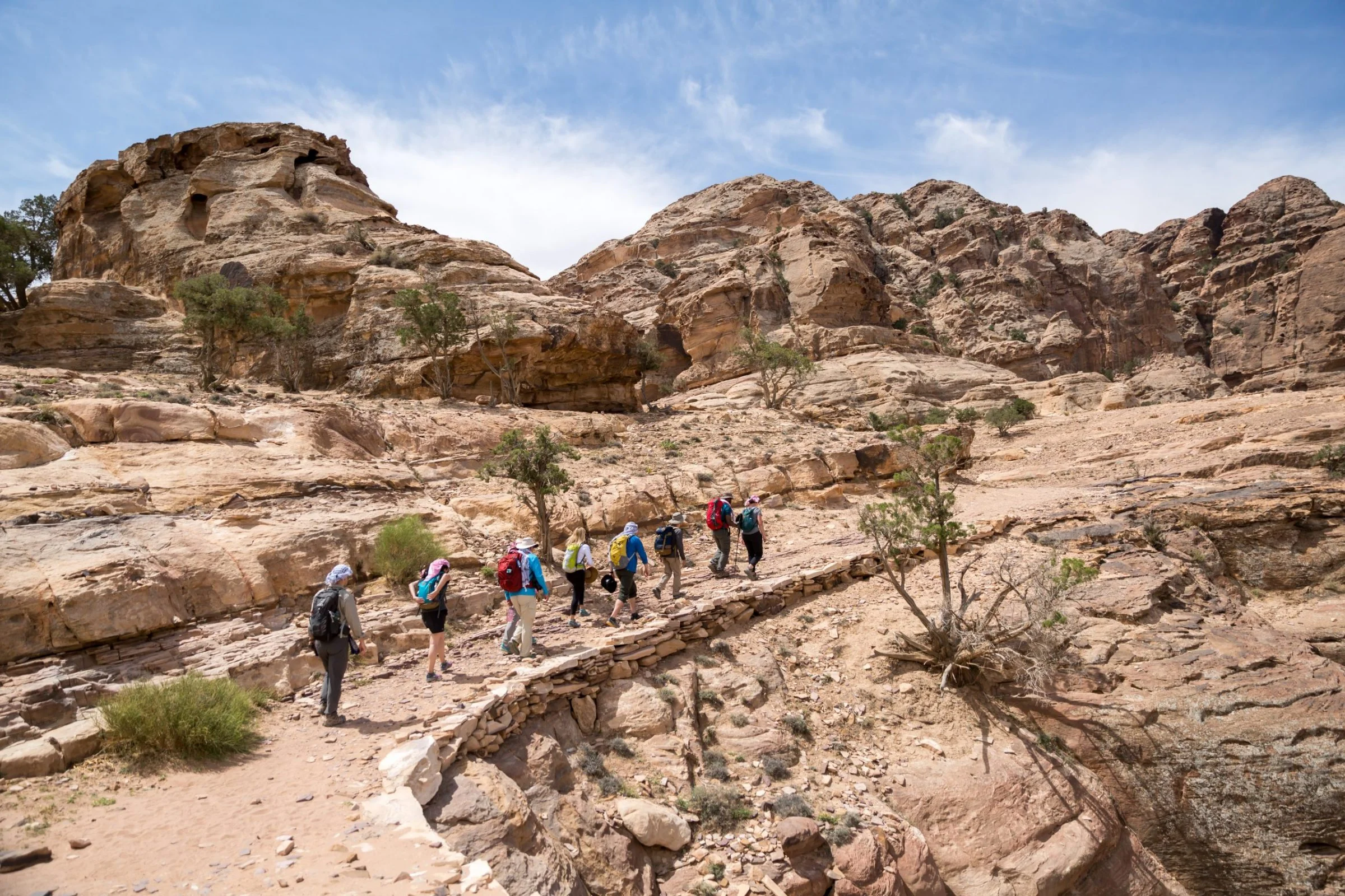 Ruta natural panorámica de Jordania para vacaciones de senderismo y excursionismo.