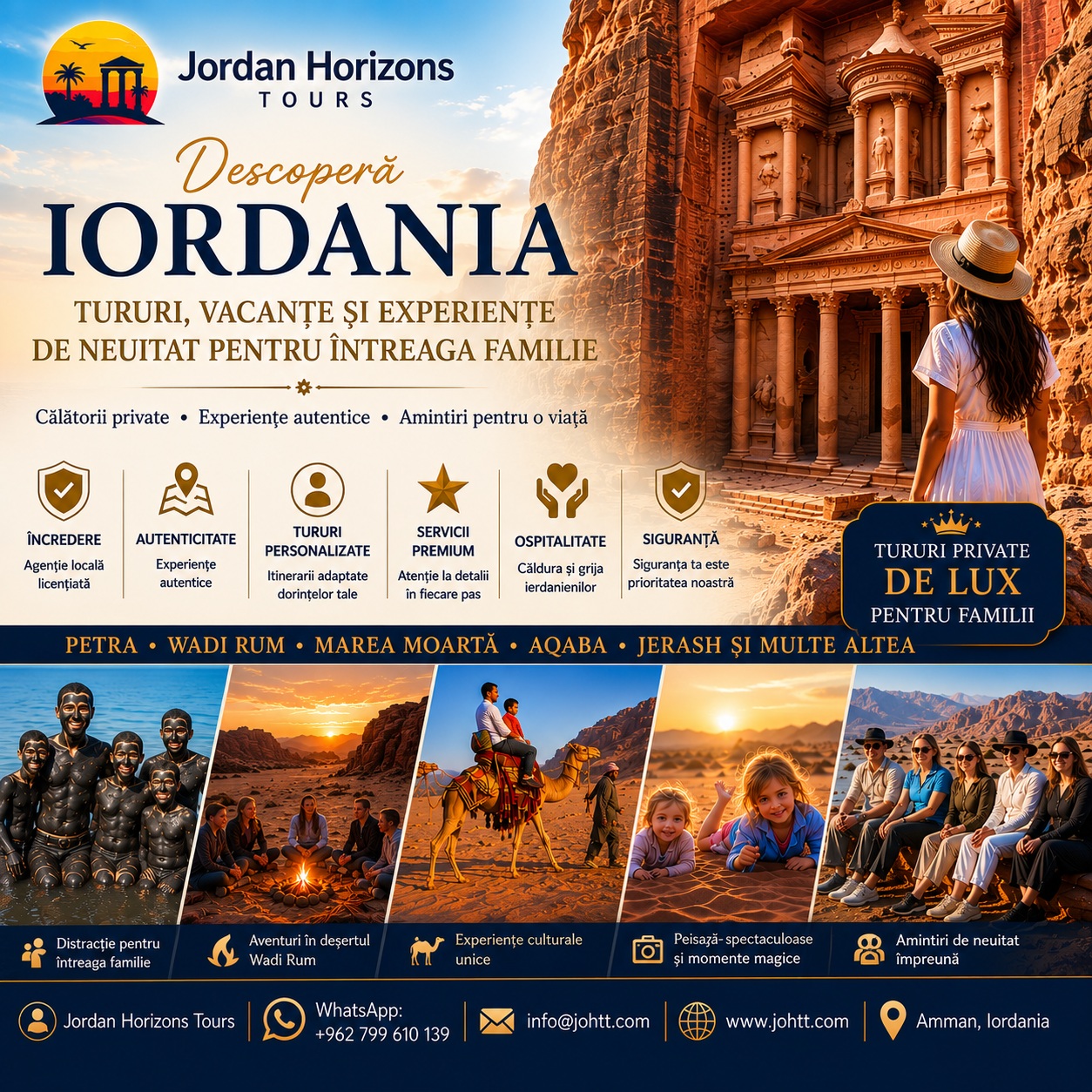 Tururi, sejururi și vacanțe de familie în Iordania