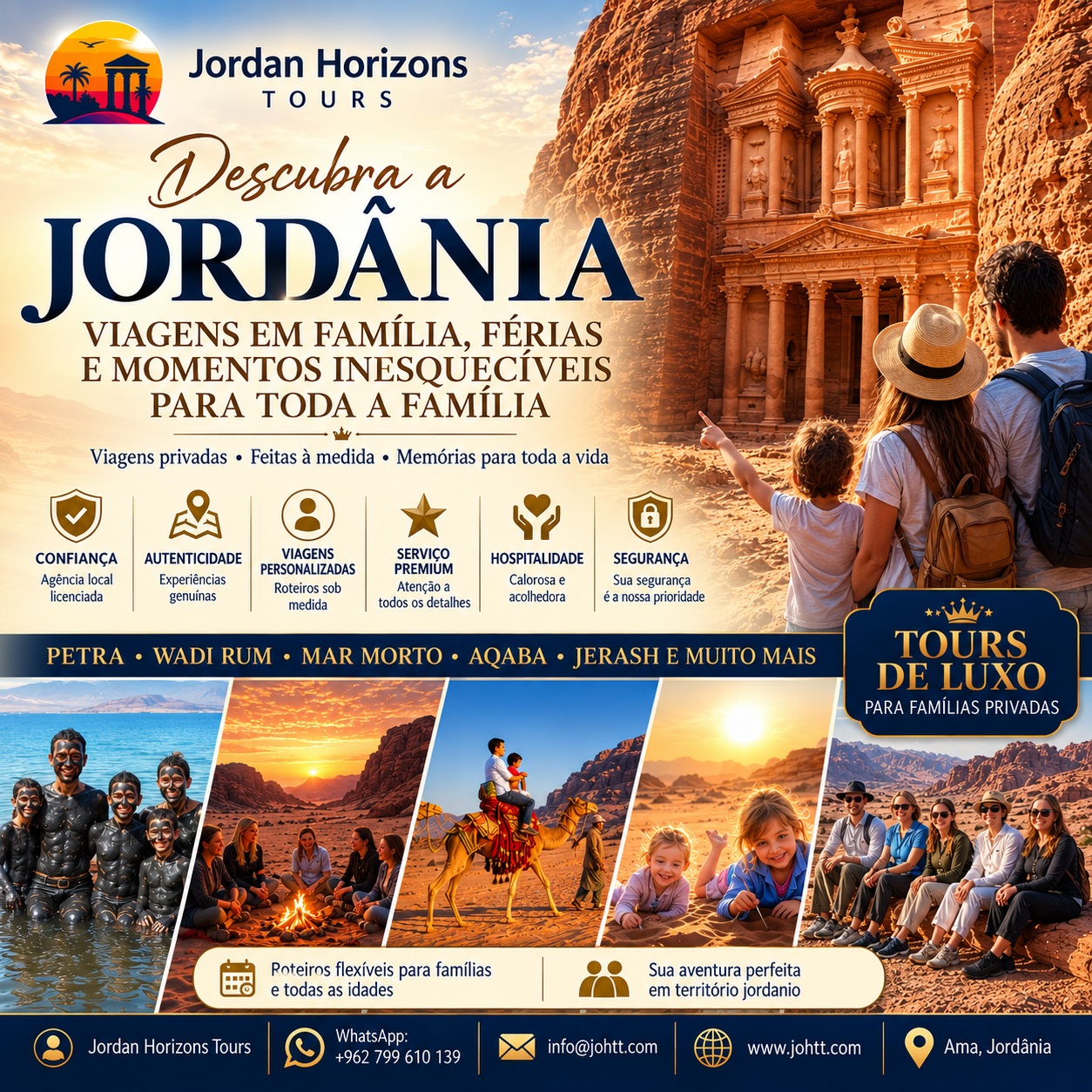 Tours, férias e viagens em família na Jordânia