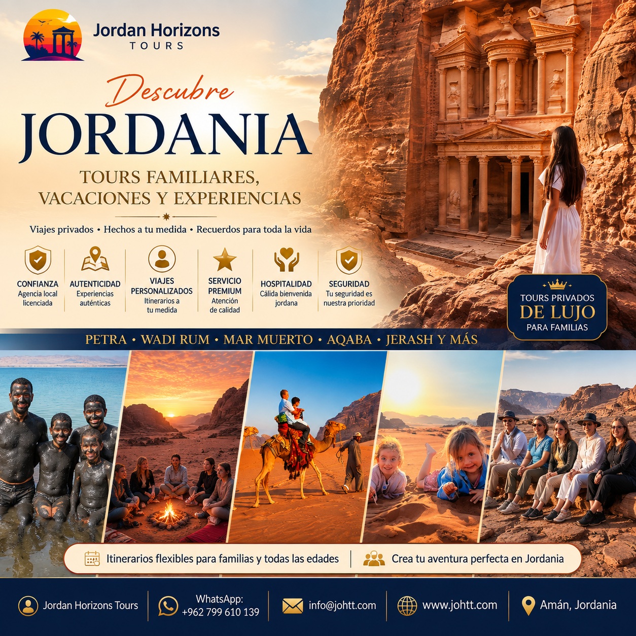 Tours, viajes y vacaciones familiares en Jordania