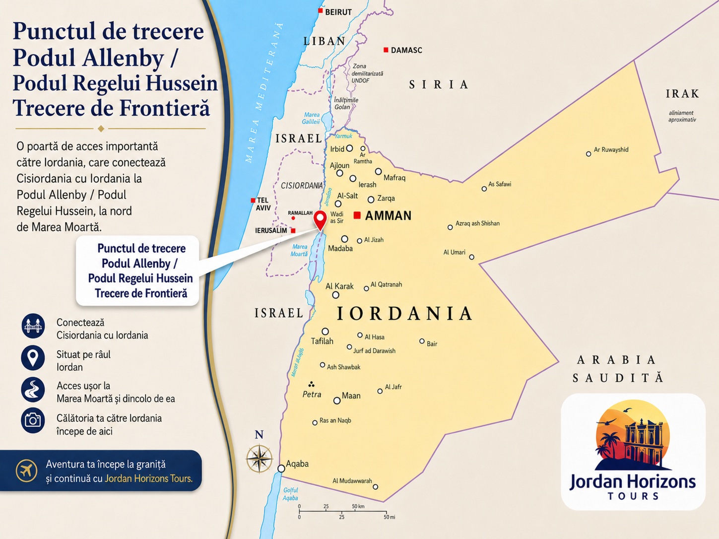 Tururi în Iordania din Israel prin punctul de trecere Allenby, cu vizite la Petra, Wadi Rum, Amman și alte atracții