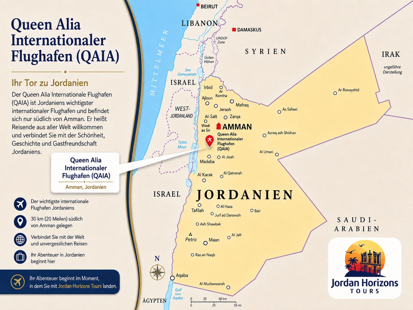 Private Jordanien-Touren ab Queen Alia International Airport – Amman