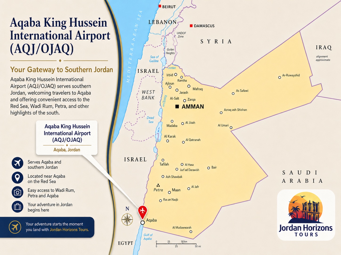 Private Jordan tours from Aqaba Airport
