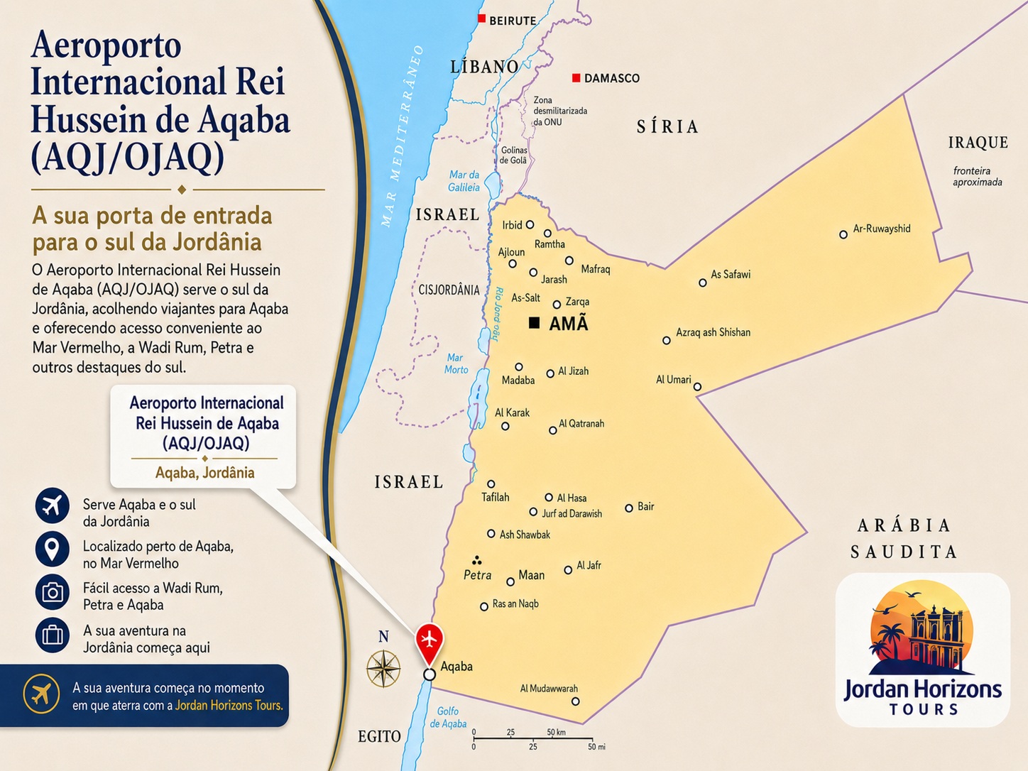 Tours privados pela Jordânia com partida do Aeroporto de Aqaba