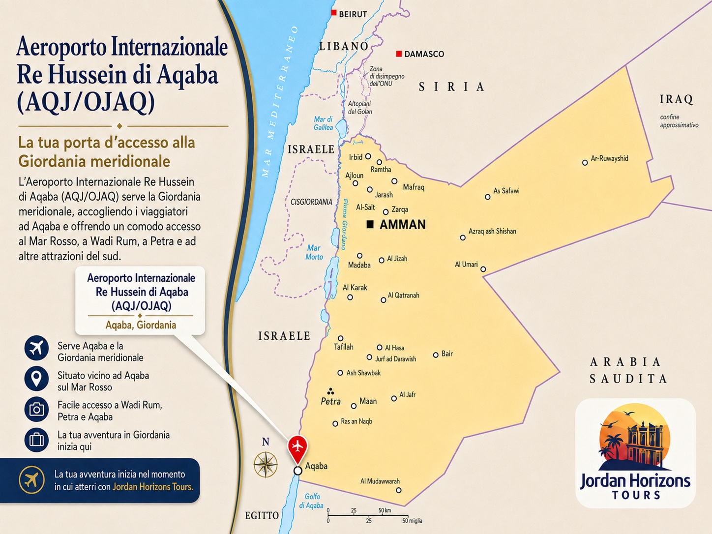 Tour privati in Giordania con partenza dall’Aeroporto di Aqaba