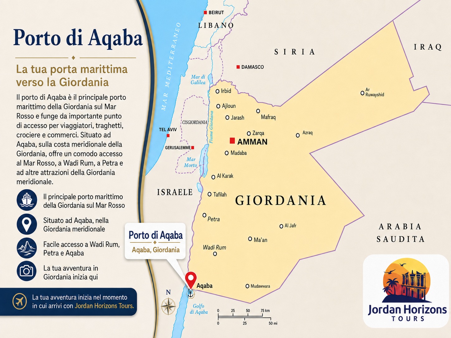 Escursioni a terra dal porto di Aqaba - Tour e viaggi privati in Giordania dal porto di Aqaba