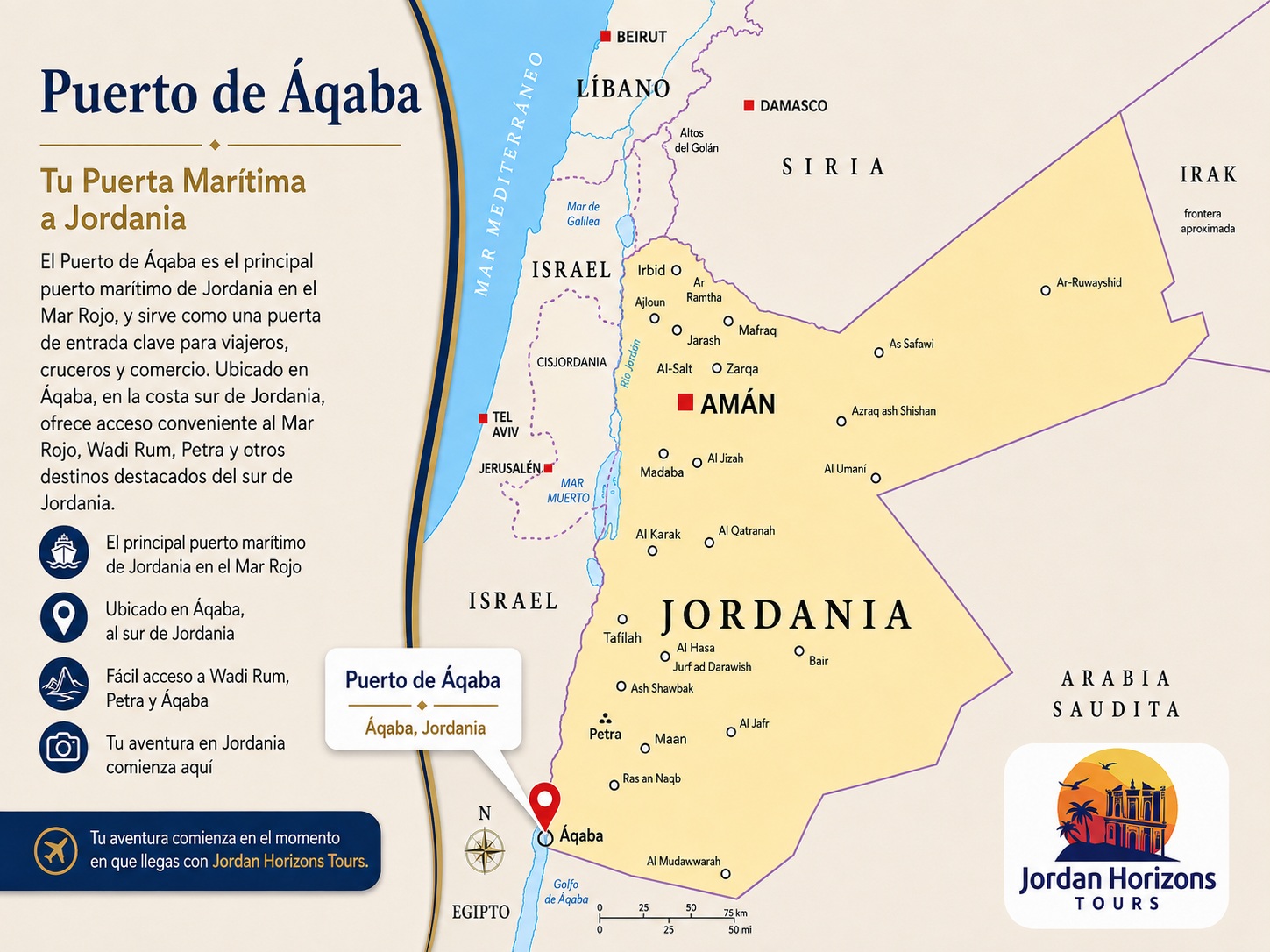 Excursiones en tierra desde el puerto de Aqaba - Tours y viajes privados por Jordania desde el puerto de Aqaba