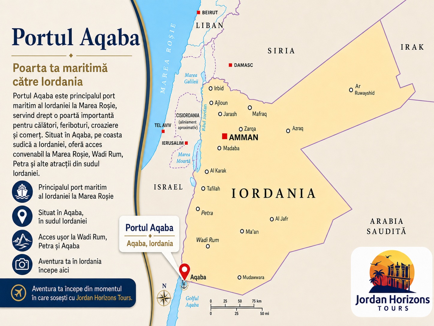 Excursii la țărm din Portul Aqaba - Tururi și excursii private în Iordania cu plecare din Portul Aqaba