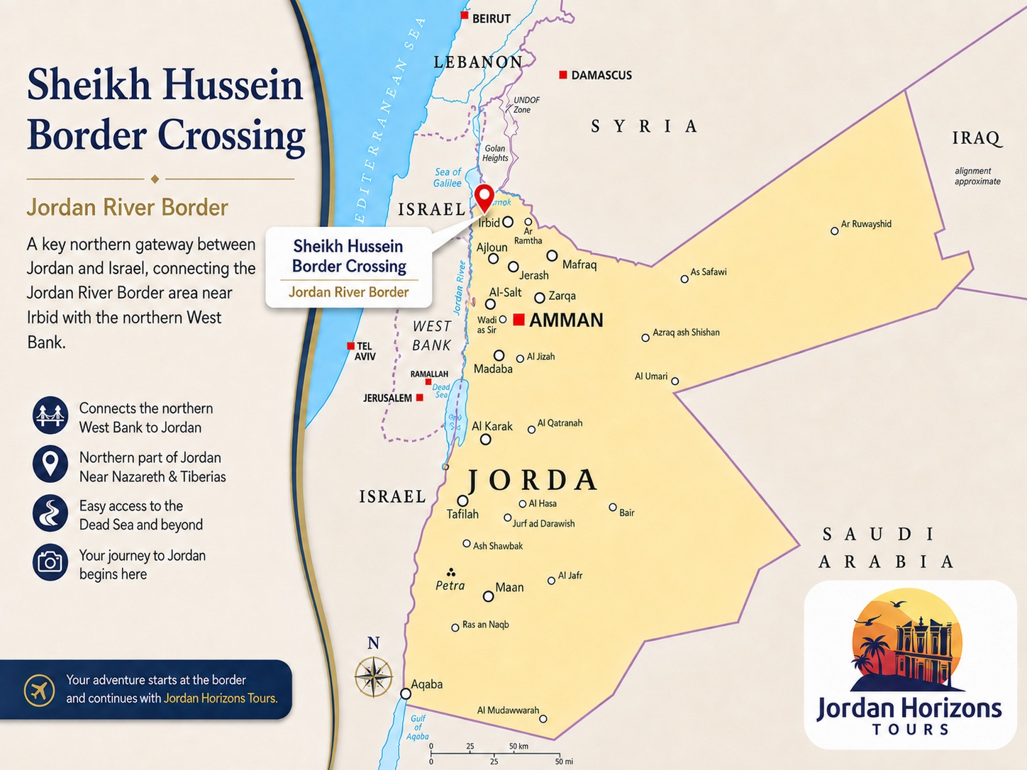 jordan tours trips from sheikh hussein border crossing