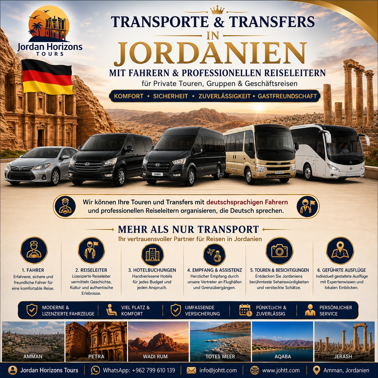 Deutschsprachige Reiseleiter und Fahrer für Touren und Reisen in Jordanien