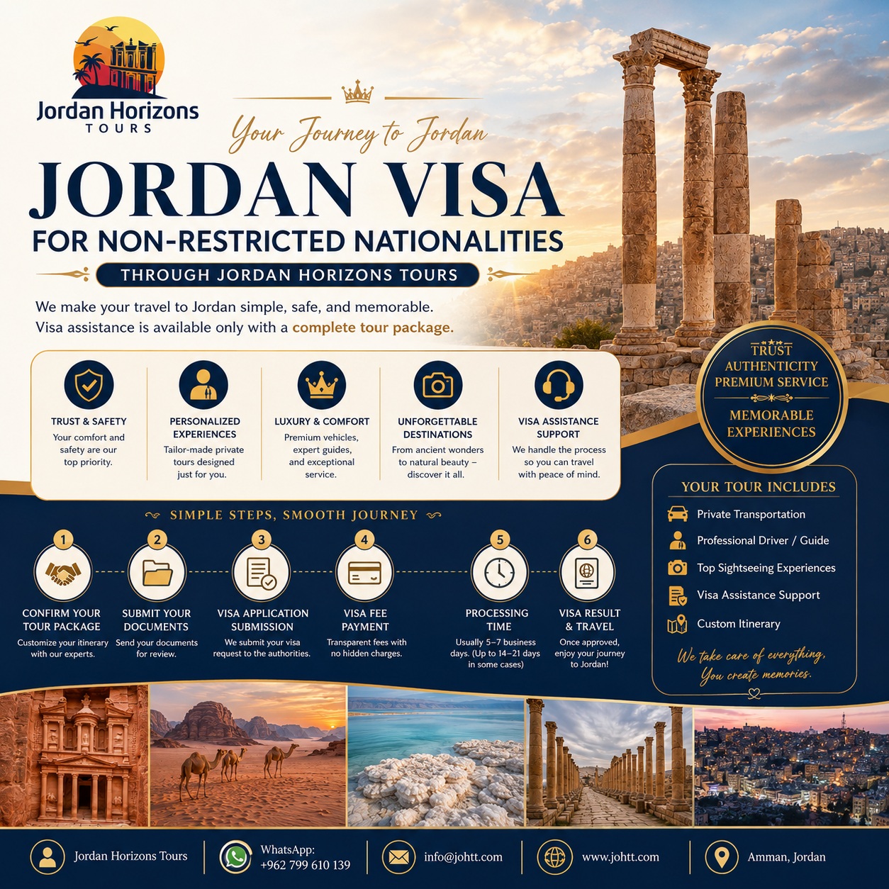 Jordan visa assistance through Jordan Horizons Tours