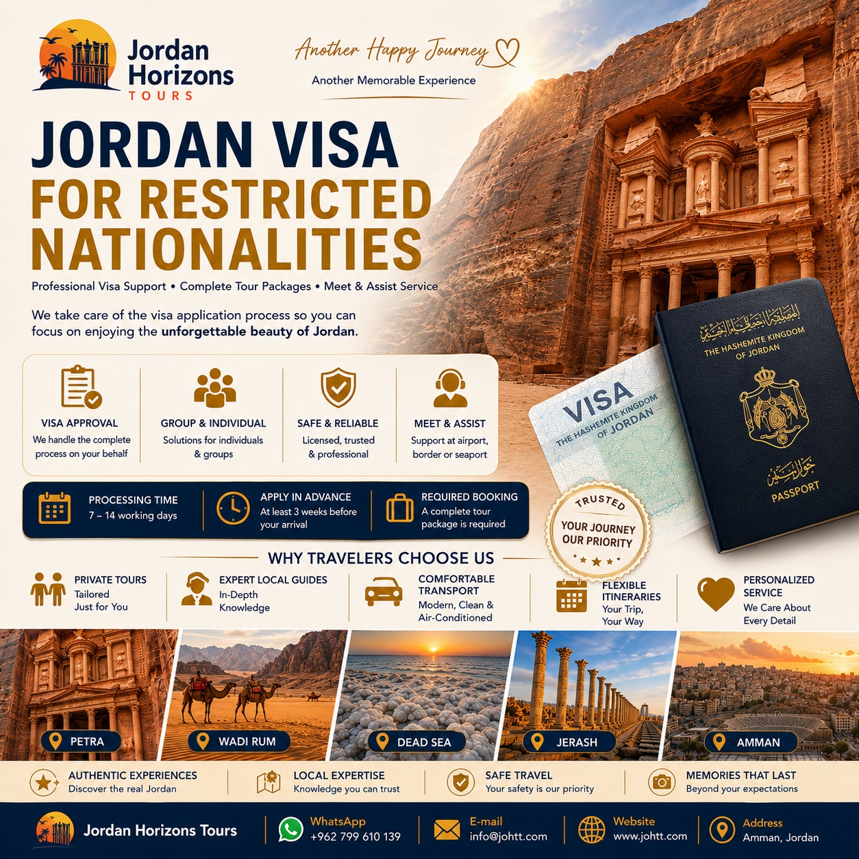 Jordan visa guide and tour package support