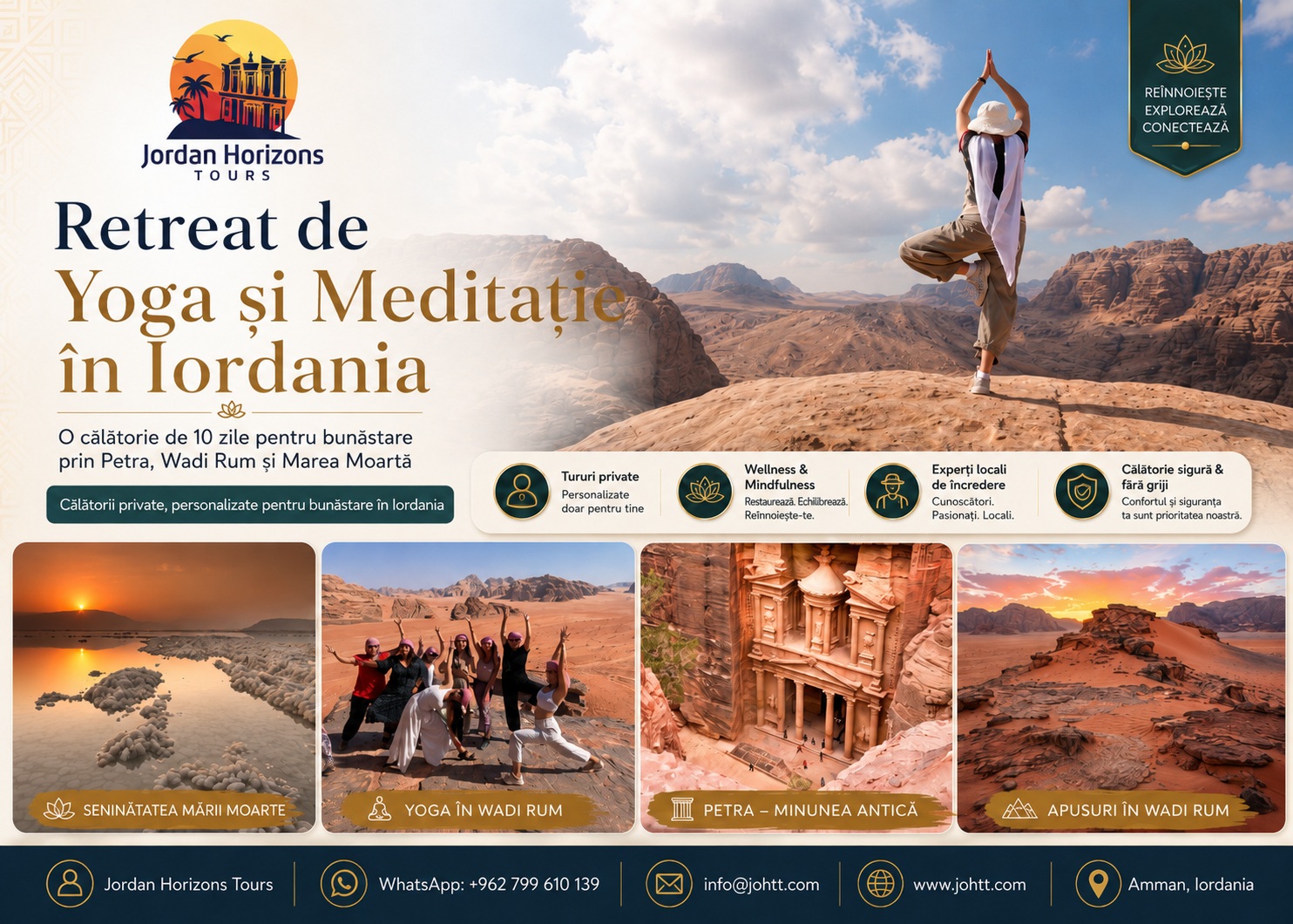 Tururi de yoga în Iordania | Retreaturi, meditație și wellness