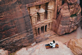 Pétra – Le Trésor depuis le Belvédère, Jordanie